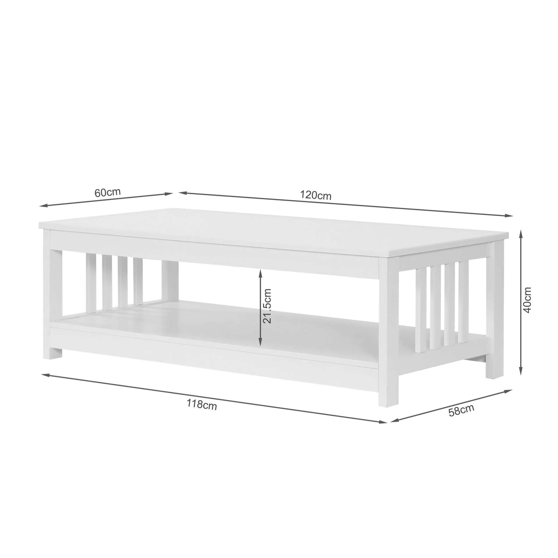 Wular Rectangle Coffee Table - White - Image 12