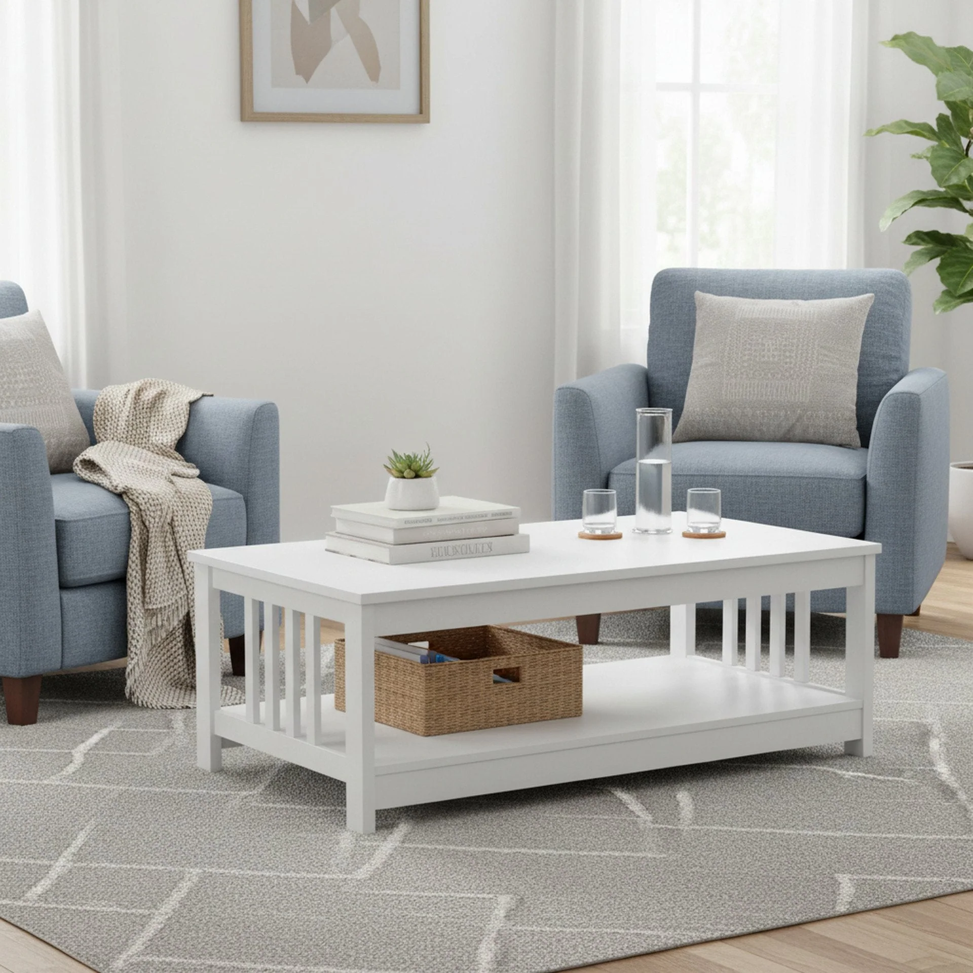 Wular Rectangle Coffee Table - White - Image 7