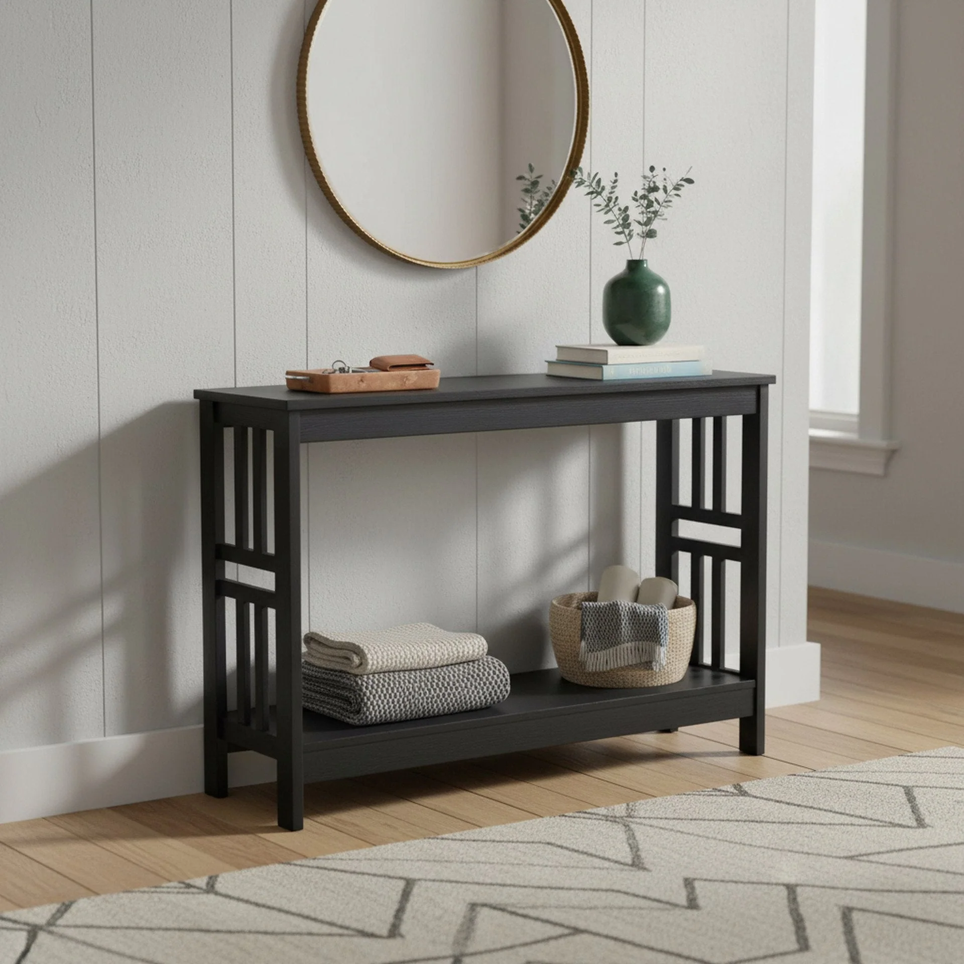 Wular Wooden Console Table - Black - Image 6