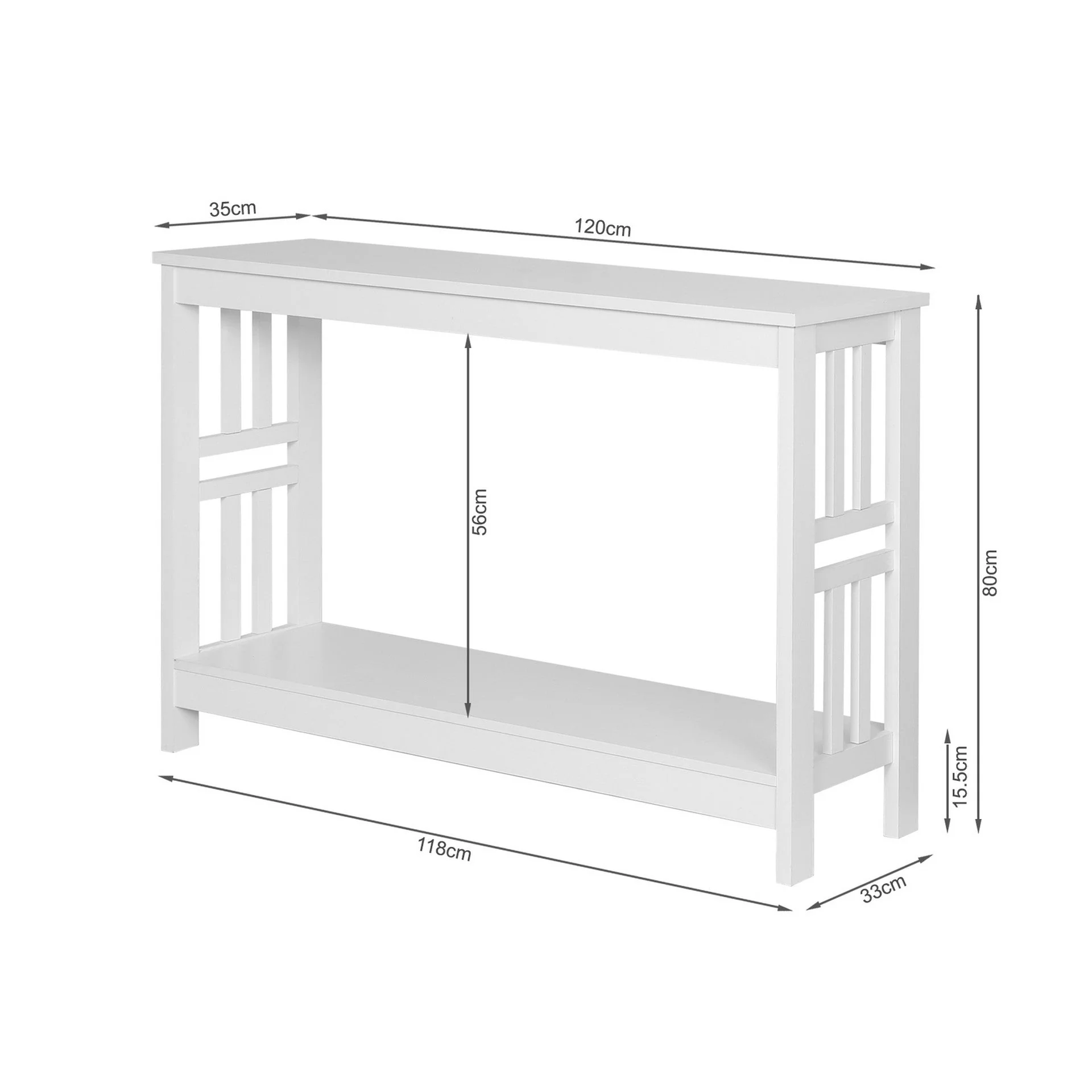 Wular Wooden Console Table - White - Image 13