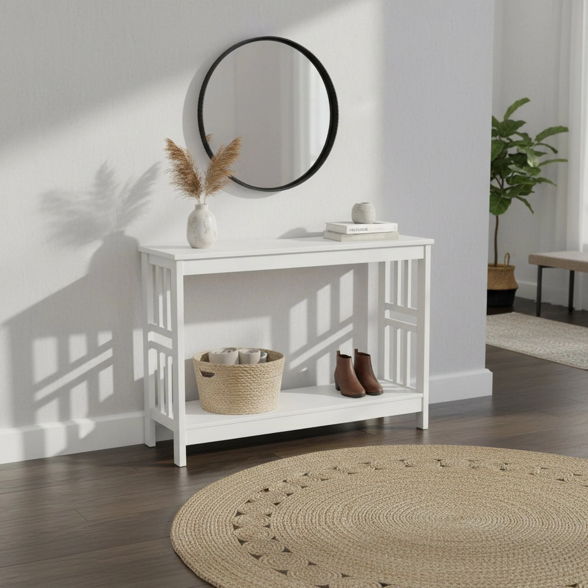 Wular Wooden Console Table - White - Image 3