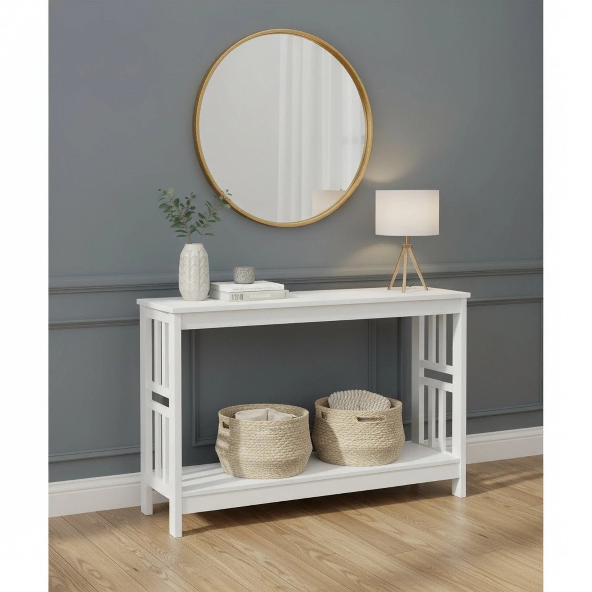 Wular Wooden Console Table - White - Image 4