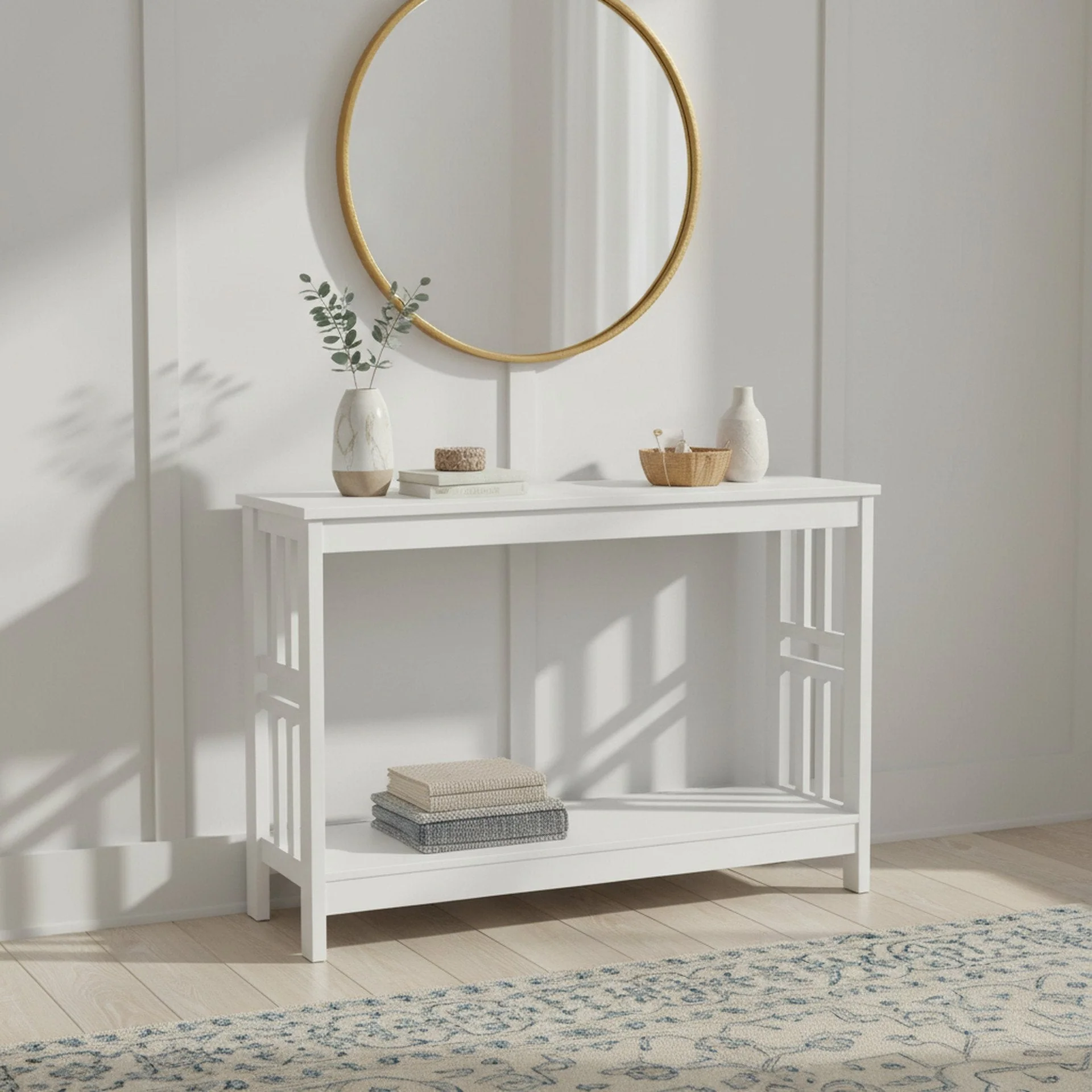 Wular Wooden Console Table - White - Image 6