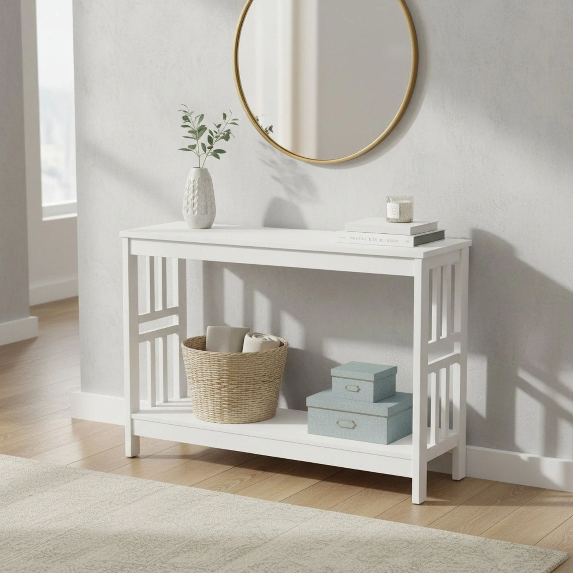 Wular Wooden Console Table - White - Image 7