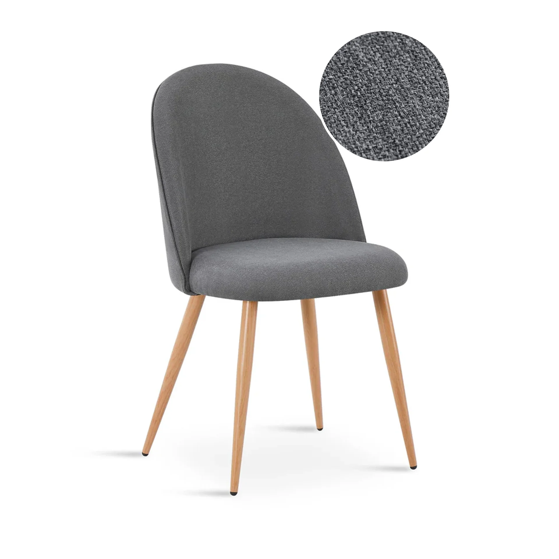 Wyatt Linen Dining Chair - Set of 2 - Dark Grey - Image 4