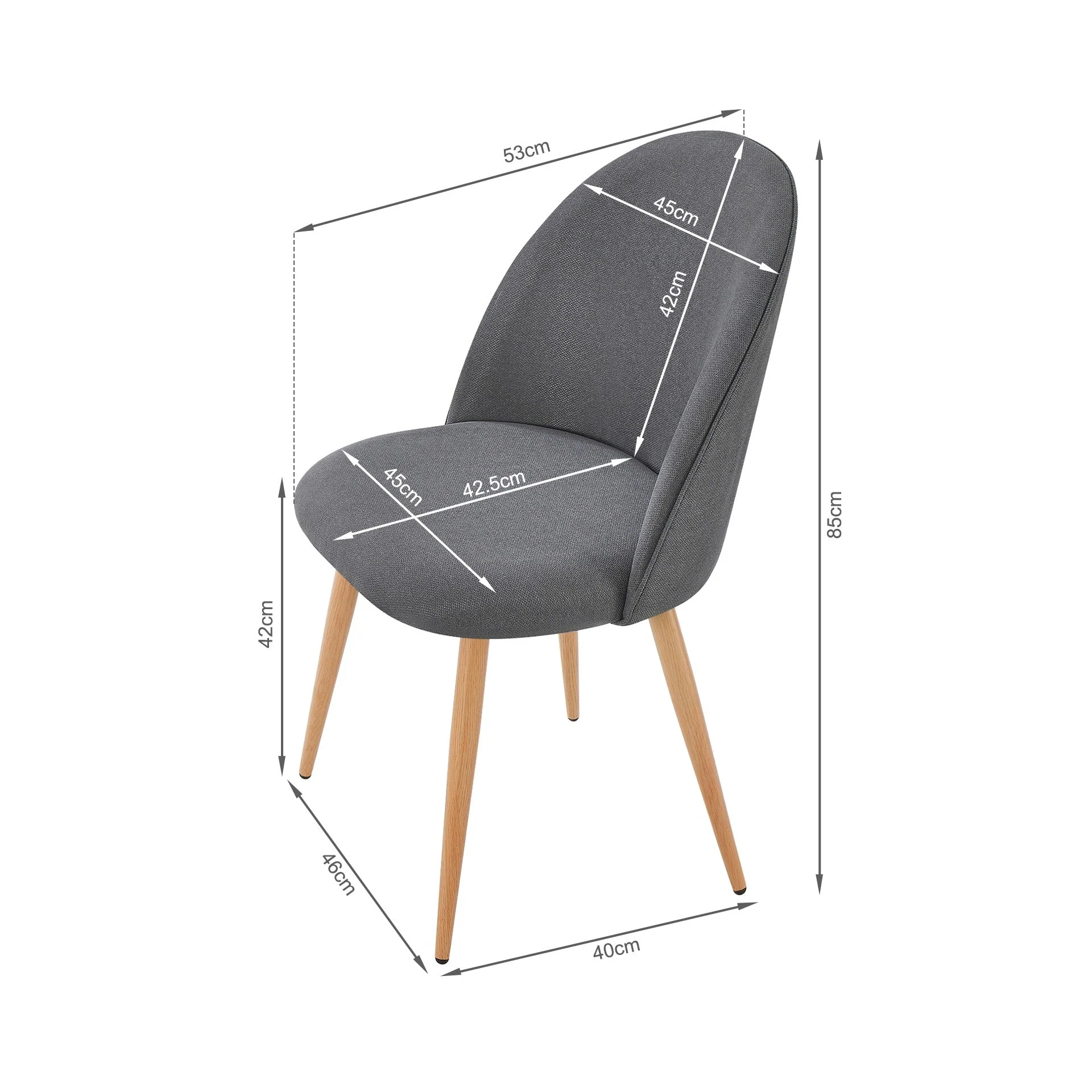 Wyatt Linen Dining Chair - Set of 2 - Dark Grey - Image 9