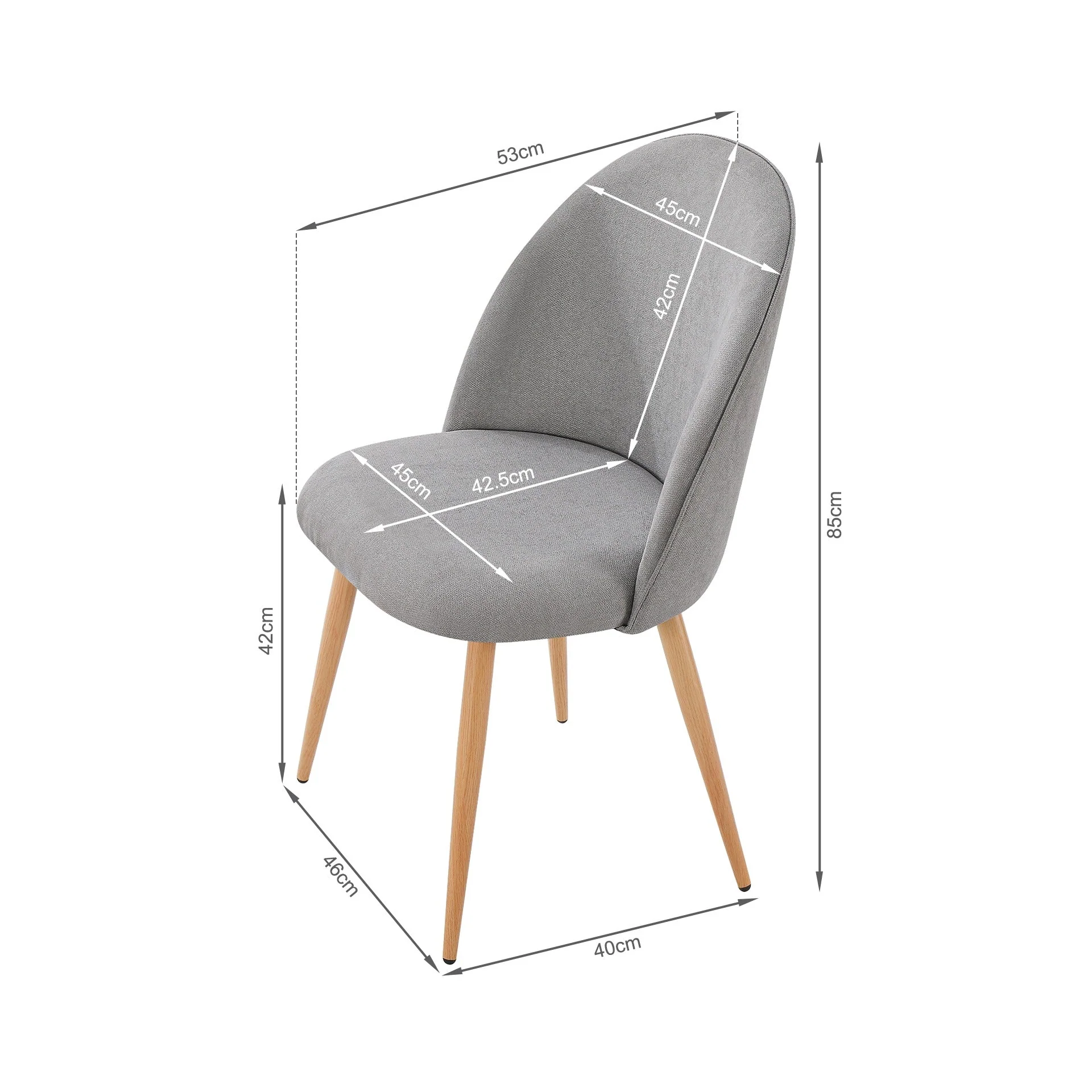 Wyatt Linen Dining Chair - Set of 2 - Light Grey - Image 12