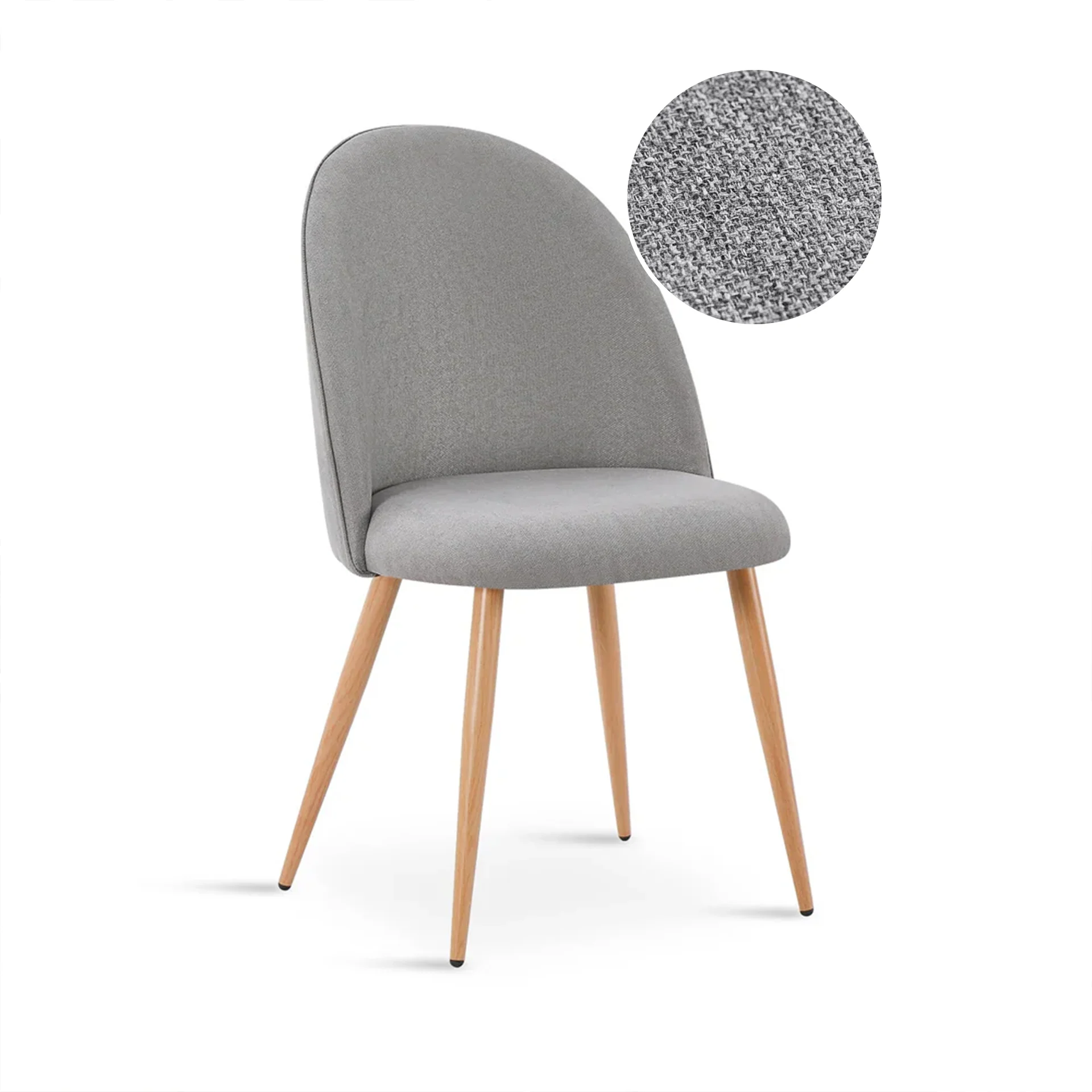 Wyatt Linen Dining Chair - Set of 2 - Light Grey - Image 7
