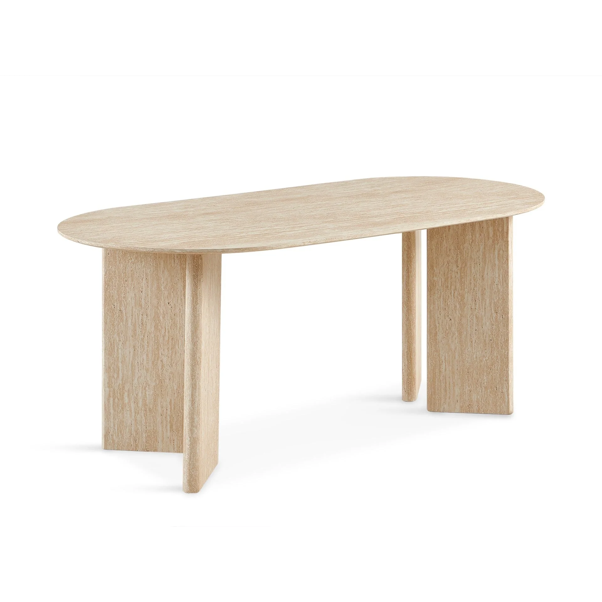 Xanthe Oval Dining Table 180 x 90cm - Travertine - Image 7
