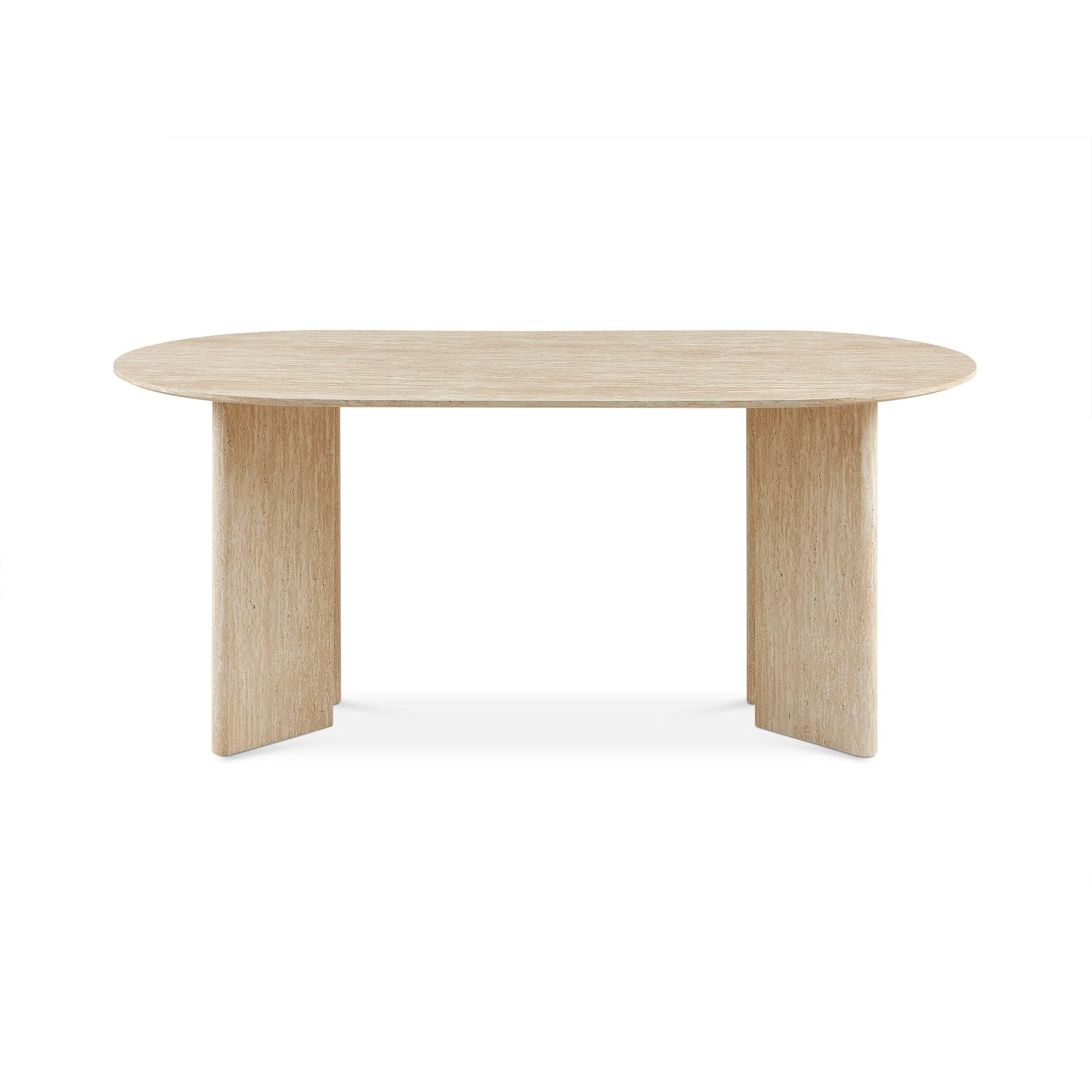 Xanthe Oval Dining Table 180 x 90cm - Travertine - Image 8