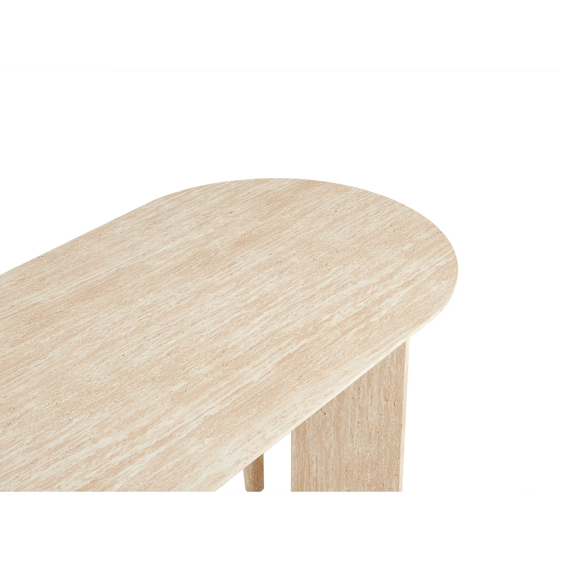 Xanthe Oval Dining Table 180 x 90cm - Travertine - Image 9