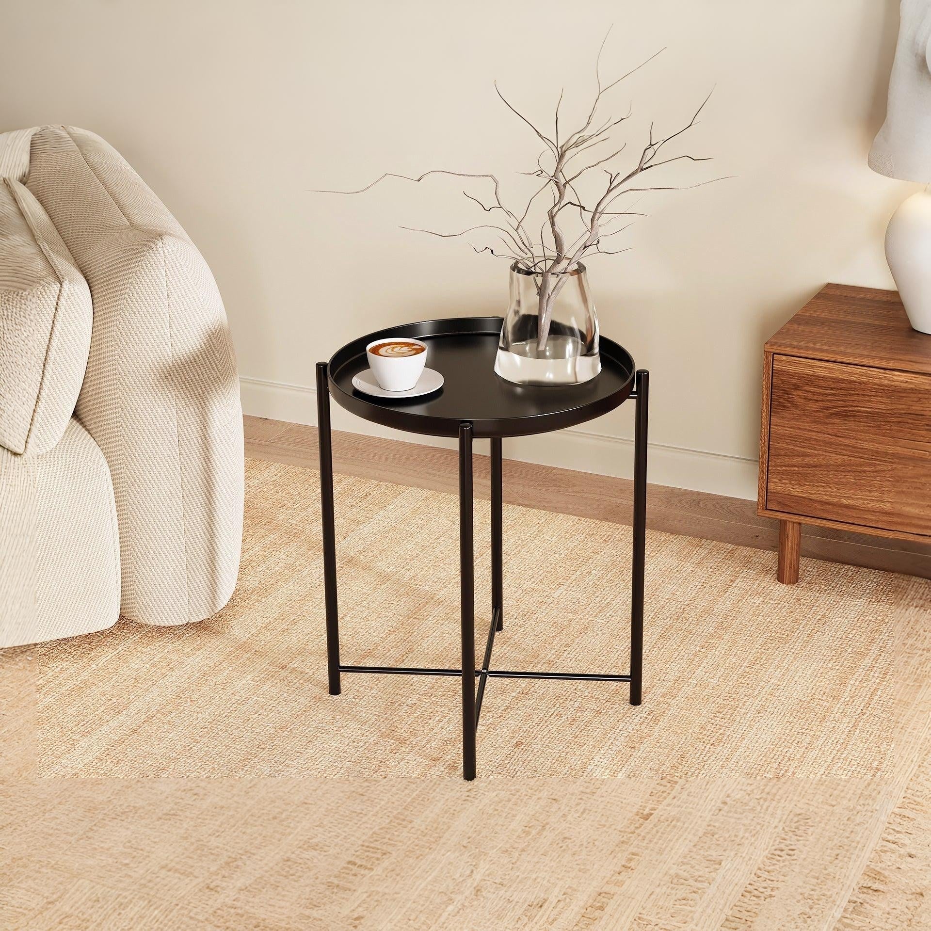 Xenia Round Coffee Table - Black - Image 3