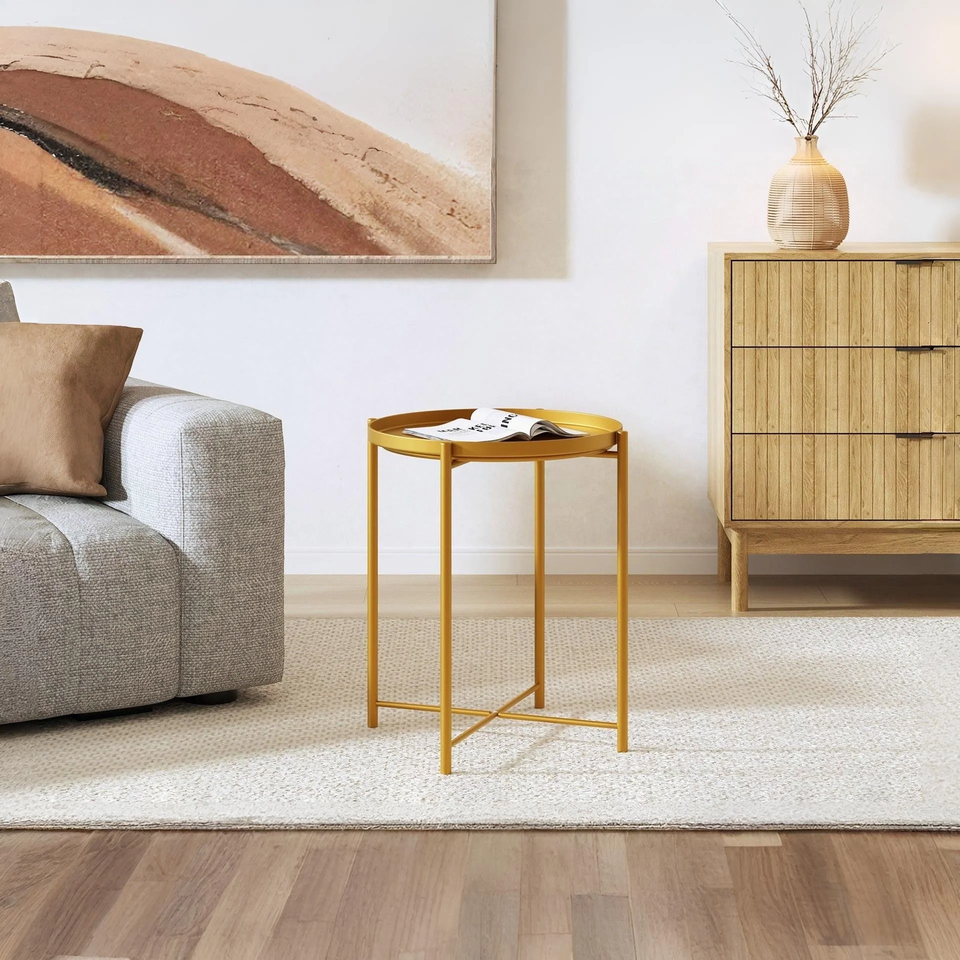 Xenia Round Coffee Table - Yellow - Image 2