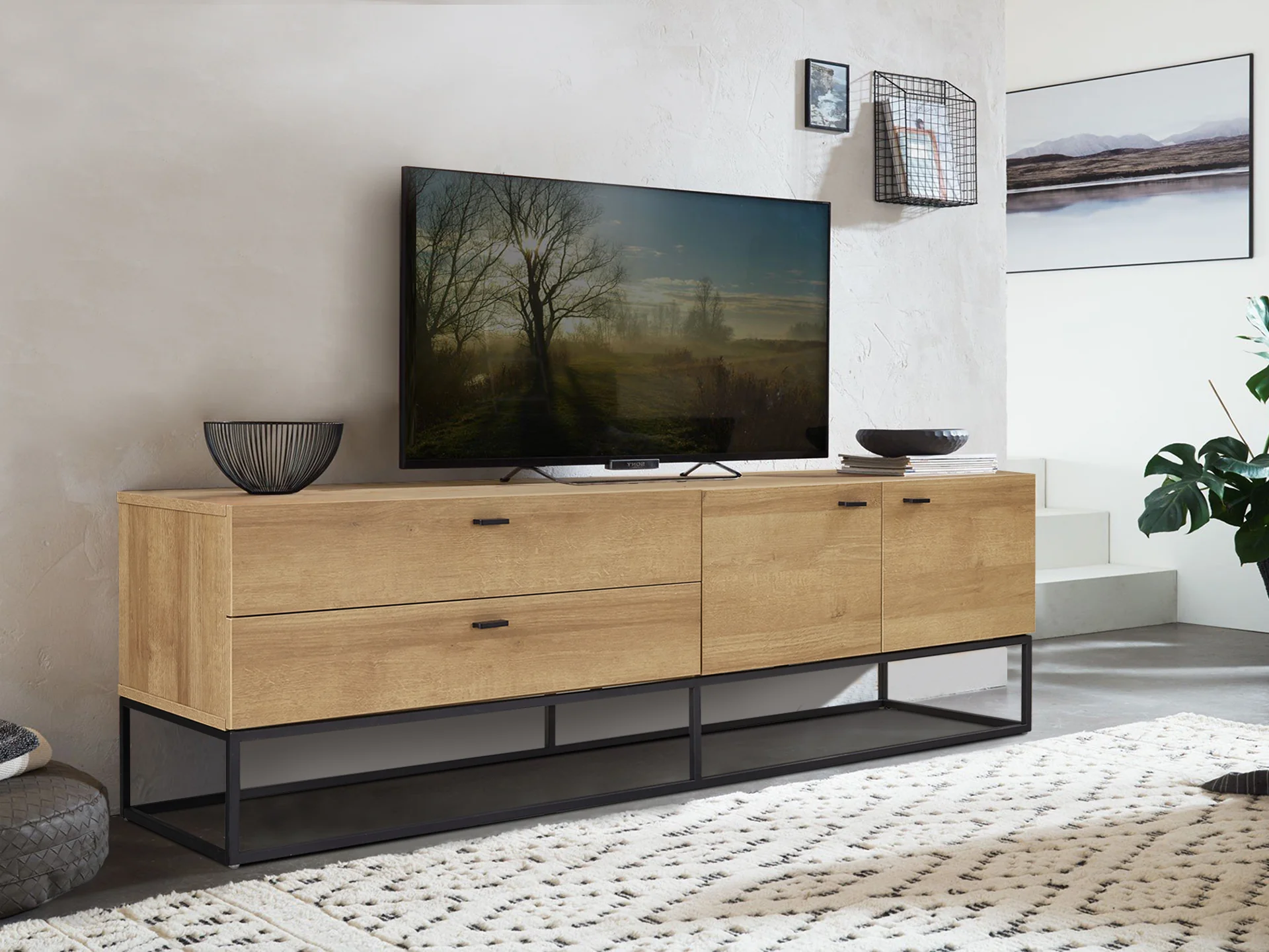Xoan 1.6m Entertainment Unit - Oak - Image 8