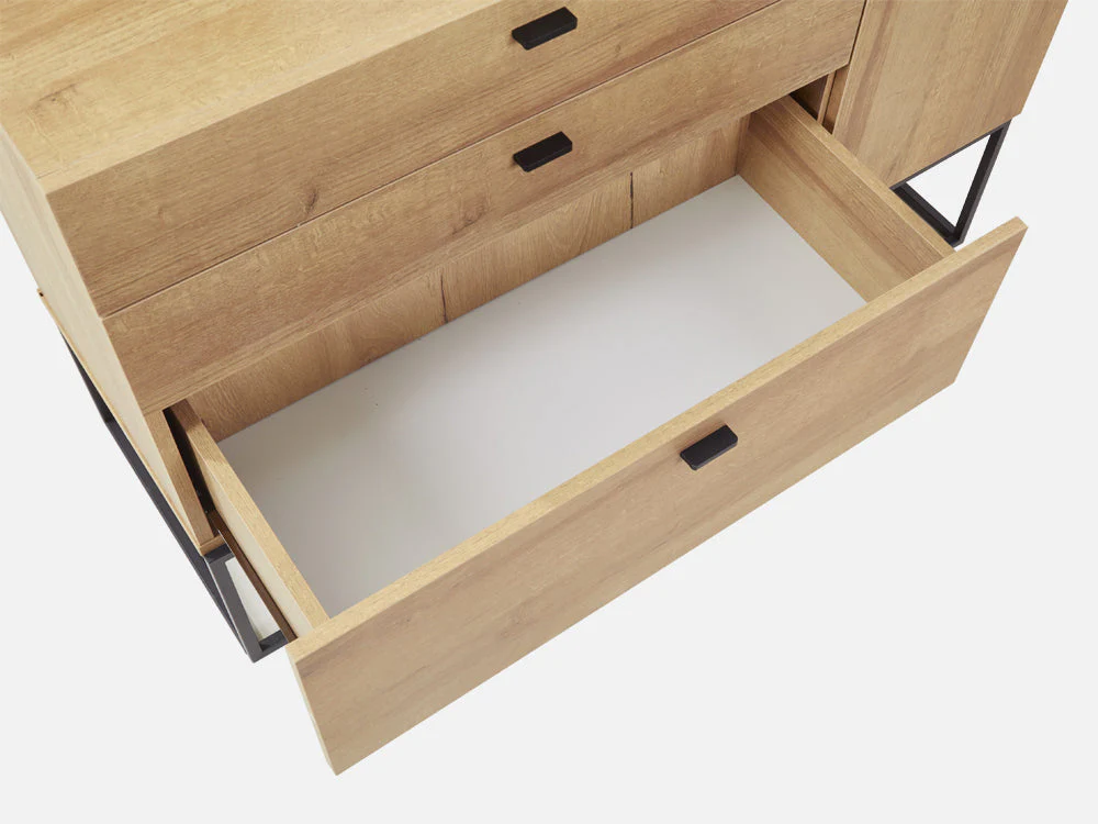 XOAN 4 Drawers Chest Dresser with Mirror - Oak - Image 12