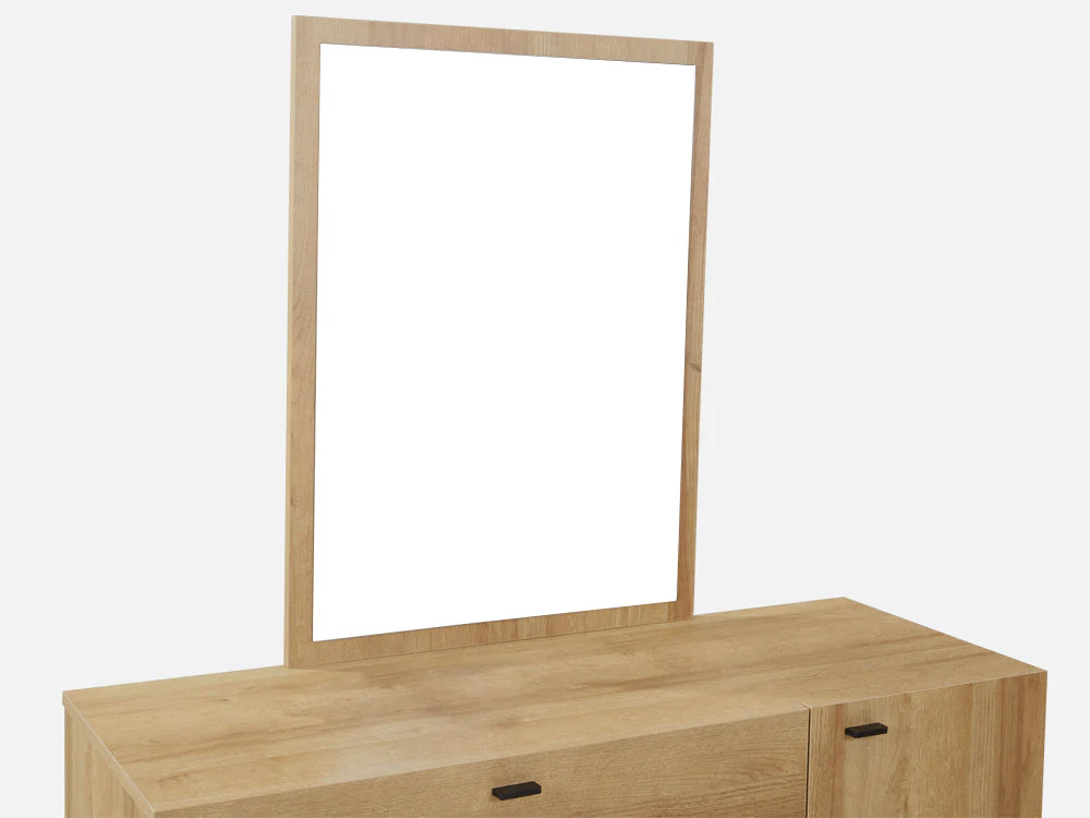 XOAN 4 Drawers Chest Dresser with Mirror - Oak - Image 8