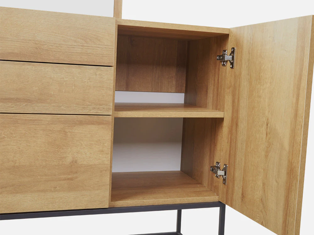 XOAN 4 Drawers Chest Dresser with Mirror - Oak - Image 9