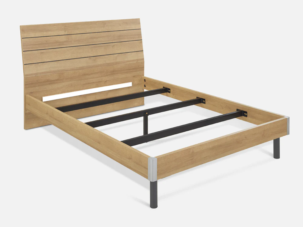 XOAN Double Wooden Bed Frame - Oak - Image 3