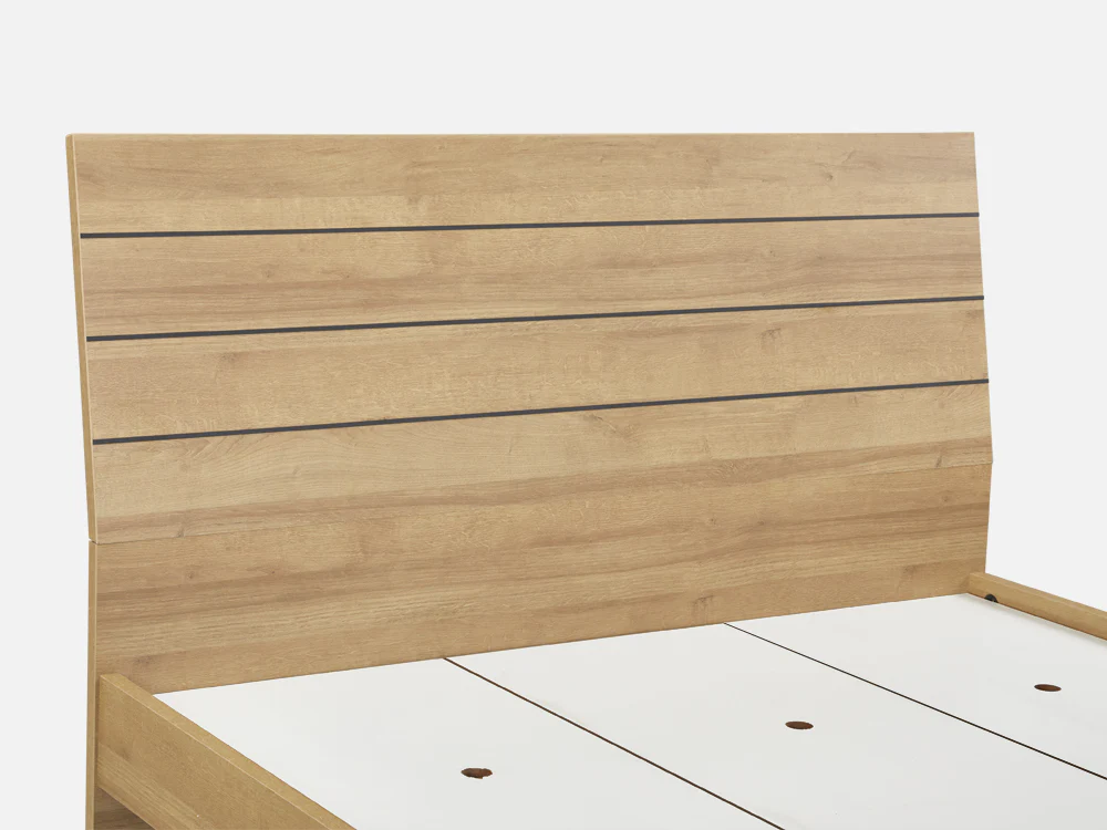 XOAN Double Wooden Bed Frame - Oak - Image 5