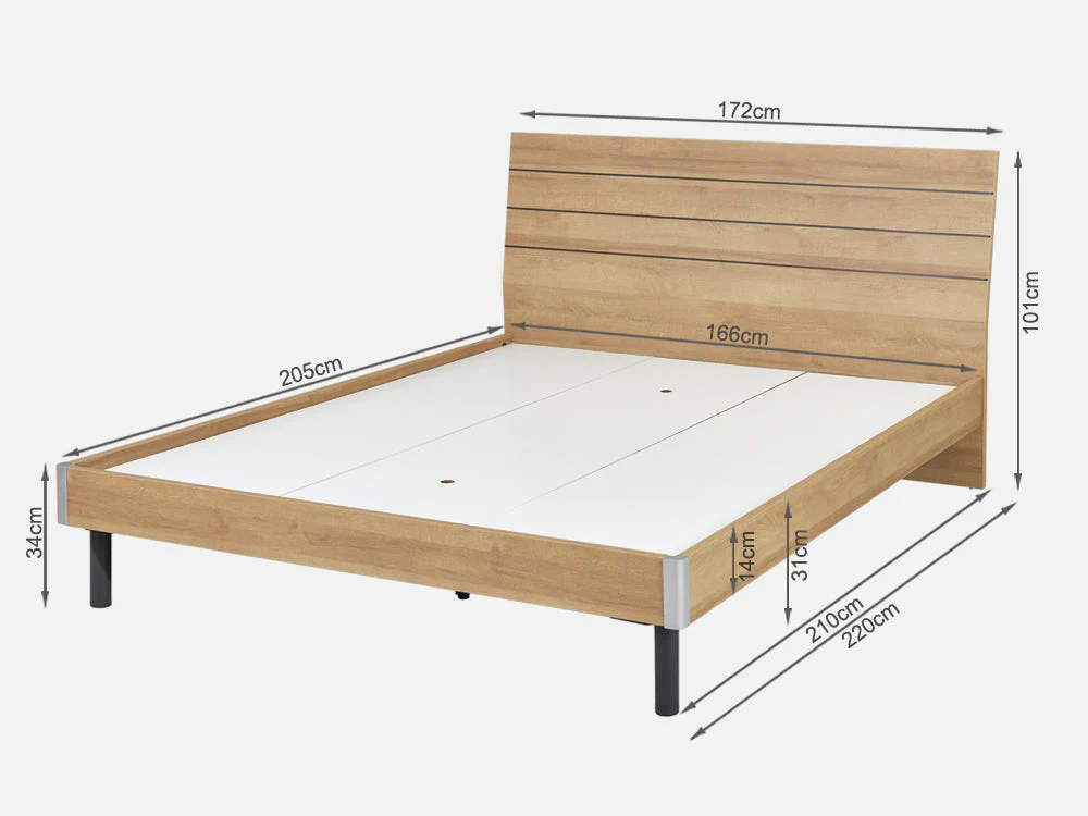XOAN King Wooden Bed Frame - Oak - Image 10