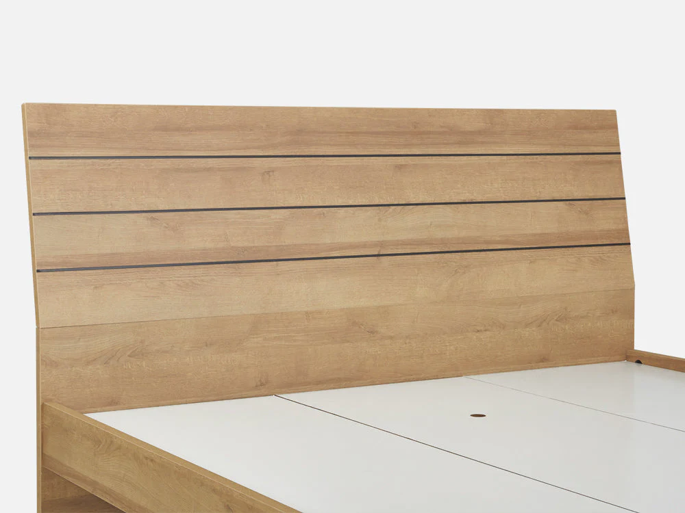 XOAN King Wooden Bed Frame - Oak - Image 5