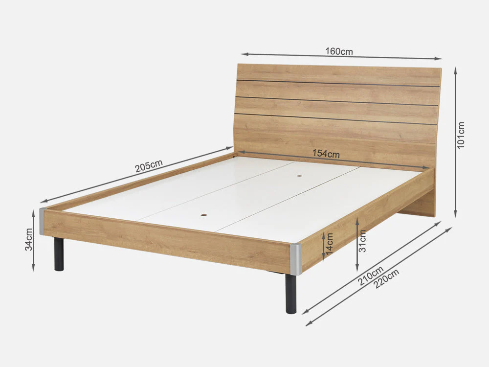 XOAN Queen Wooden Bed Frame - Oak - Image 10