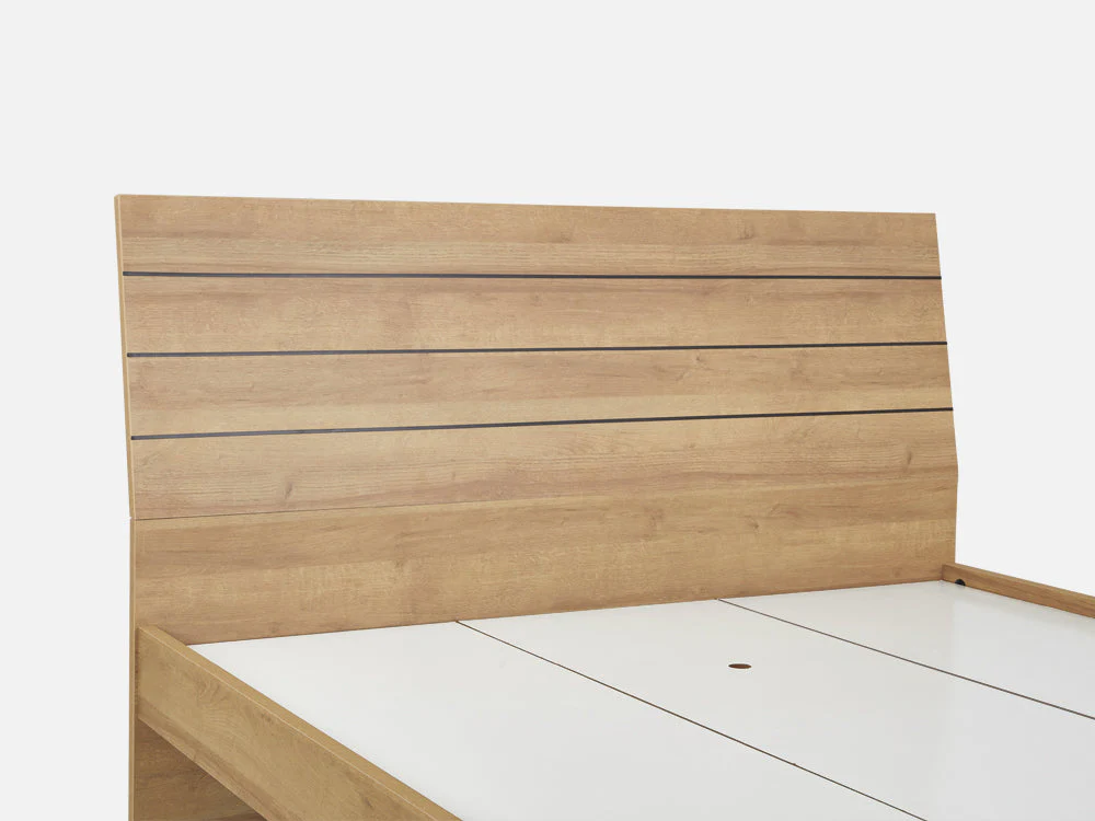 XOAN Queen Wooden Bed Frame - Oak - Image 5