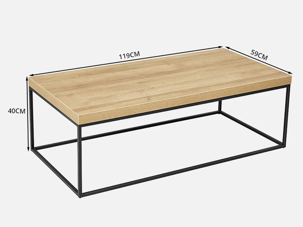 XOAN Rectangular Coffee Table 119cm x 59cm - Oak - Image 6