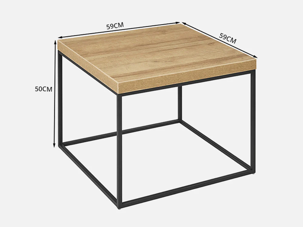 XOAN Square Coffee Table Side Table - Oak - Image 5