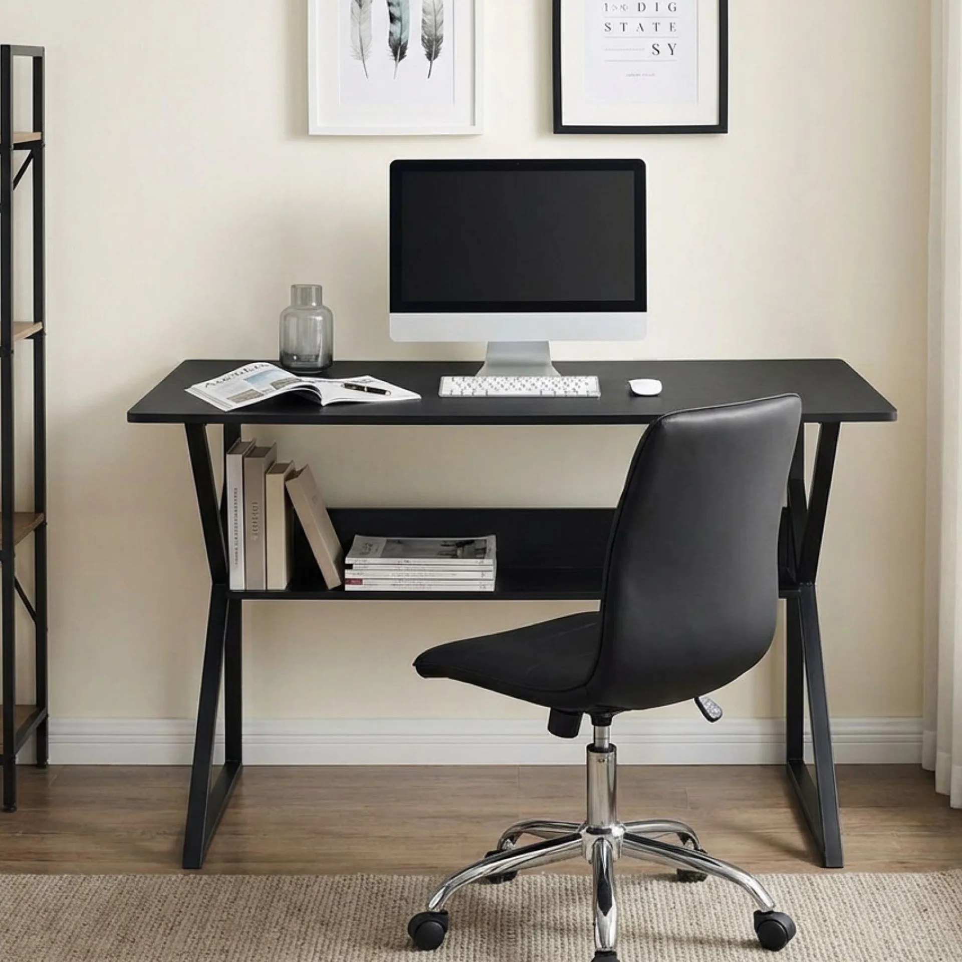 Yael 100cm Computer Desk - Black Walnut - Image 3