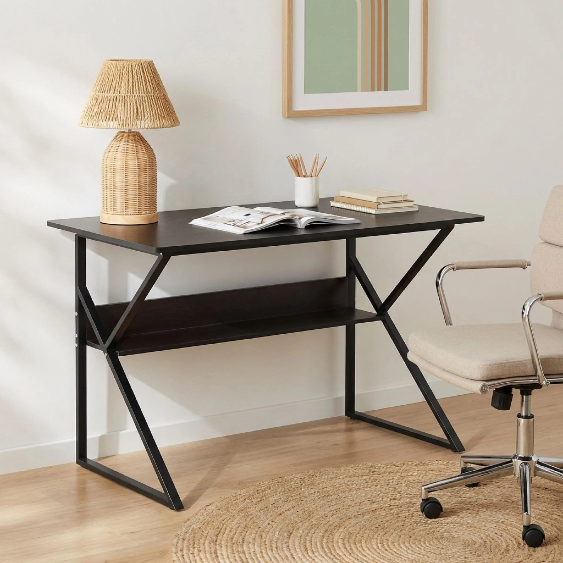 Yael 120cm Computer Desk - Black Walnut - Image 3