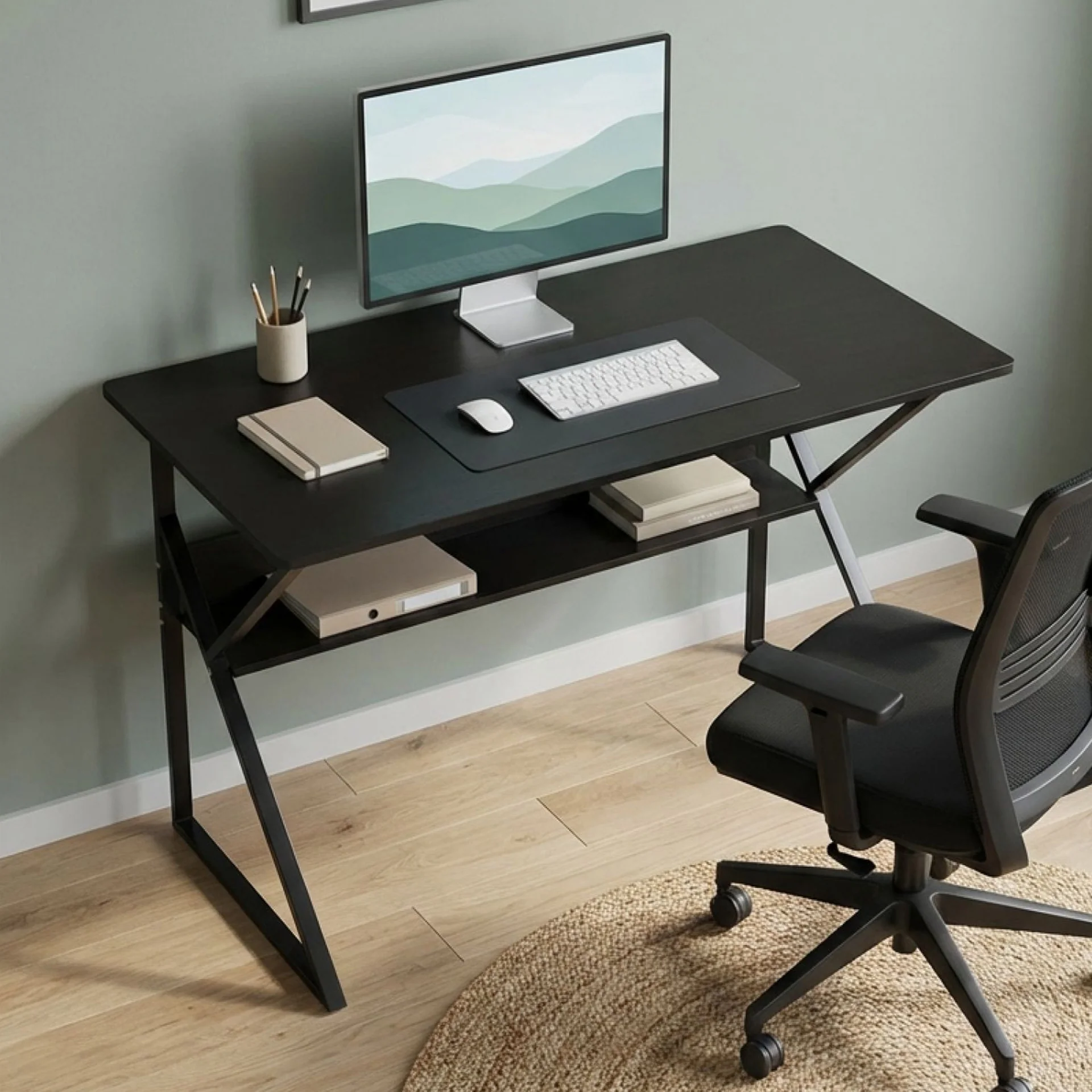 Yael 120cm Computer Desk - Black Walnut - Image 5