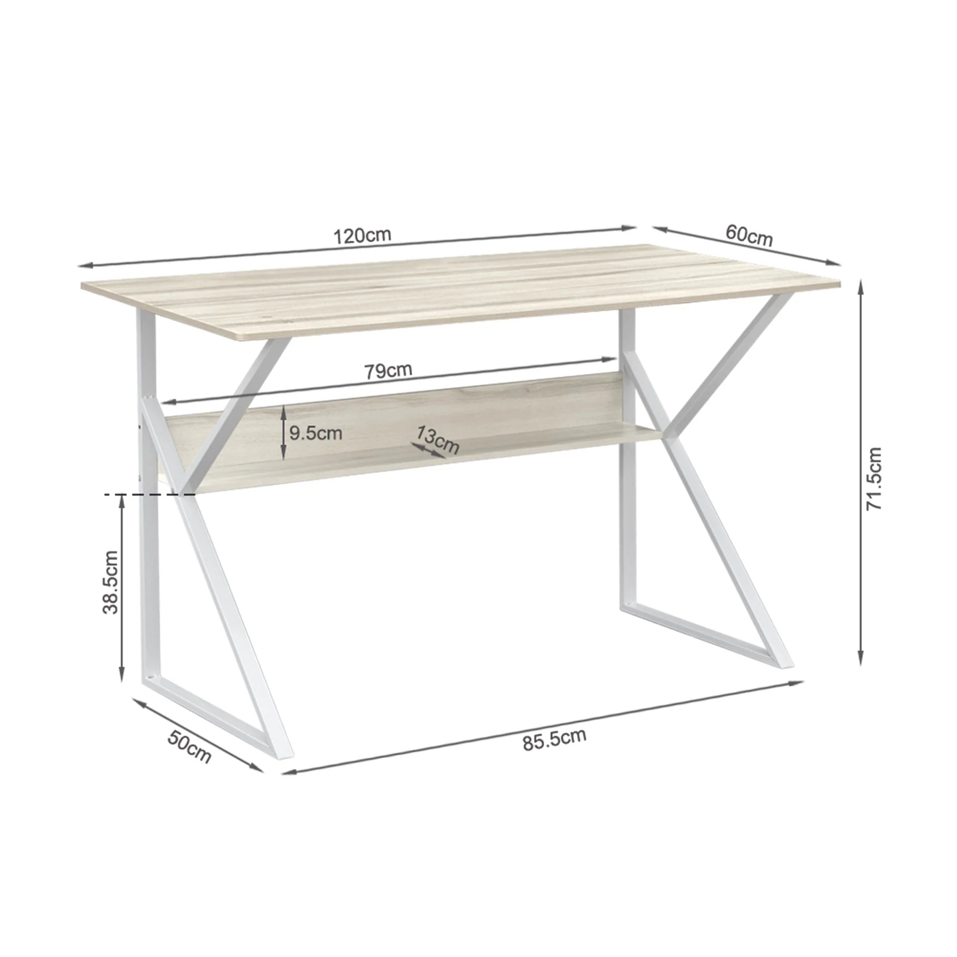 Yael 120cm Computer Desk - Maple - Image 10