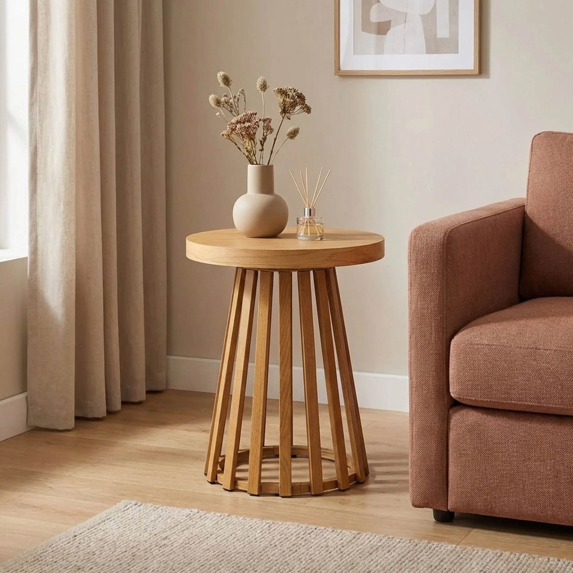 Yardley Round Coffee Table 45cm - Oak - Image 3