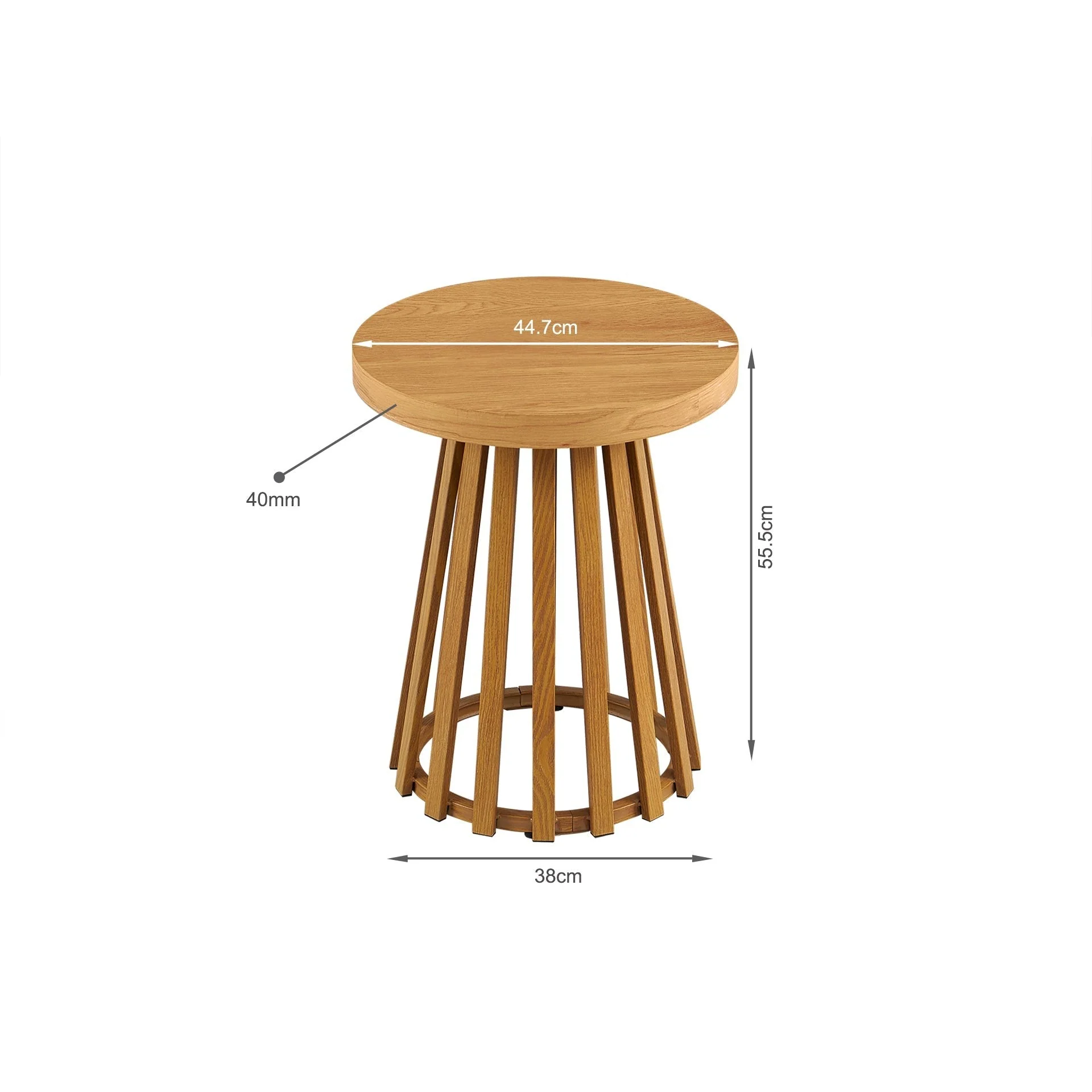 Yardley Round Coffee Table 45cm - Oak - Image 7