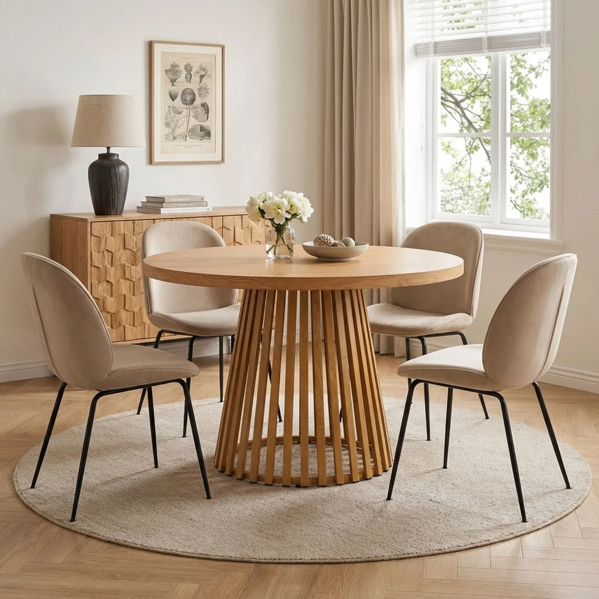 Yardley Round Dining Table 110 x 75cm - Oak - Image 3