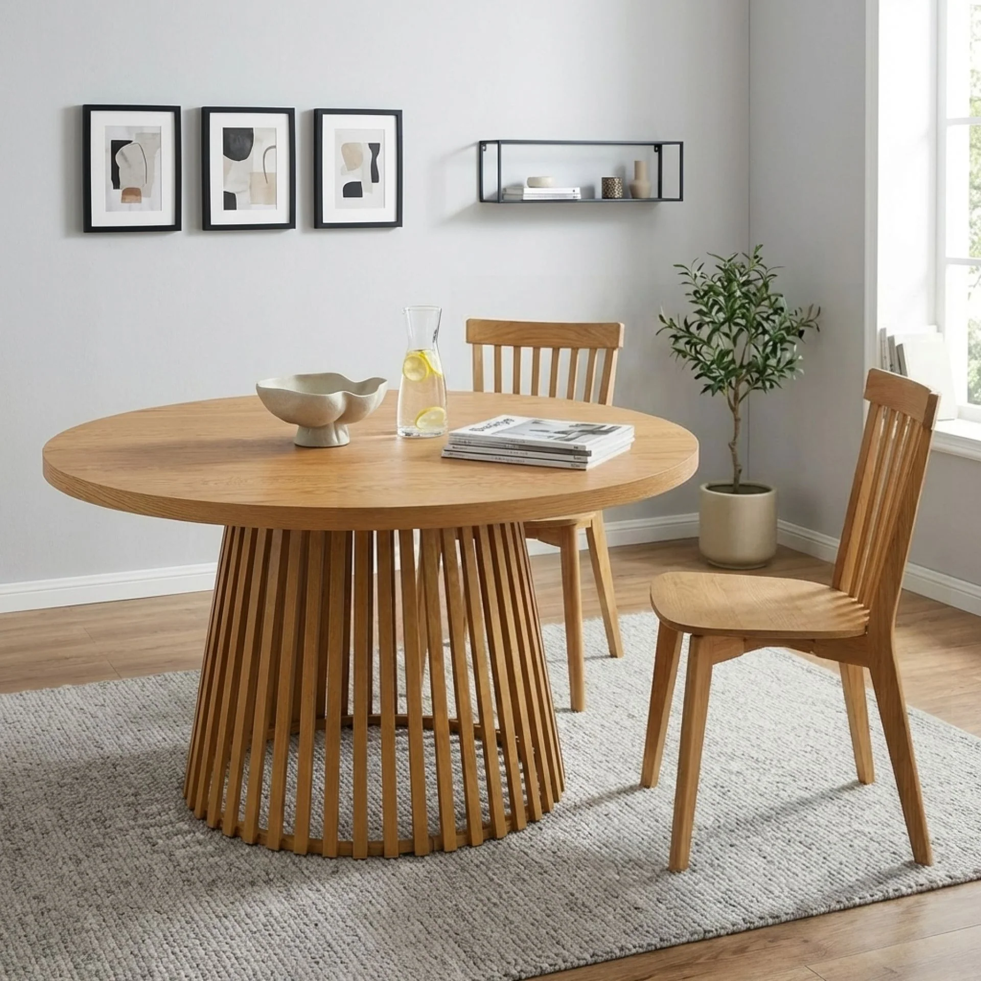 Yardley Round Dining Table 140 x 75cm - Oak - Image 5