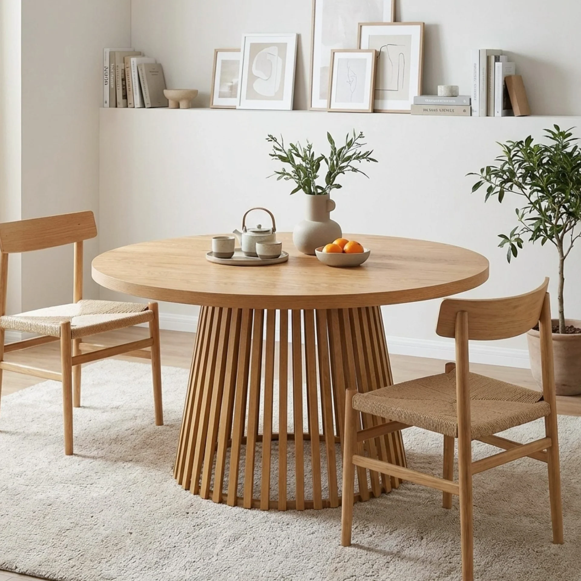 Yardley Round Dining Table 140 x 75cm - Oak - Image 6