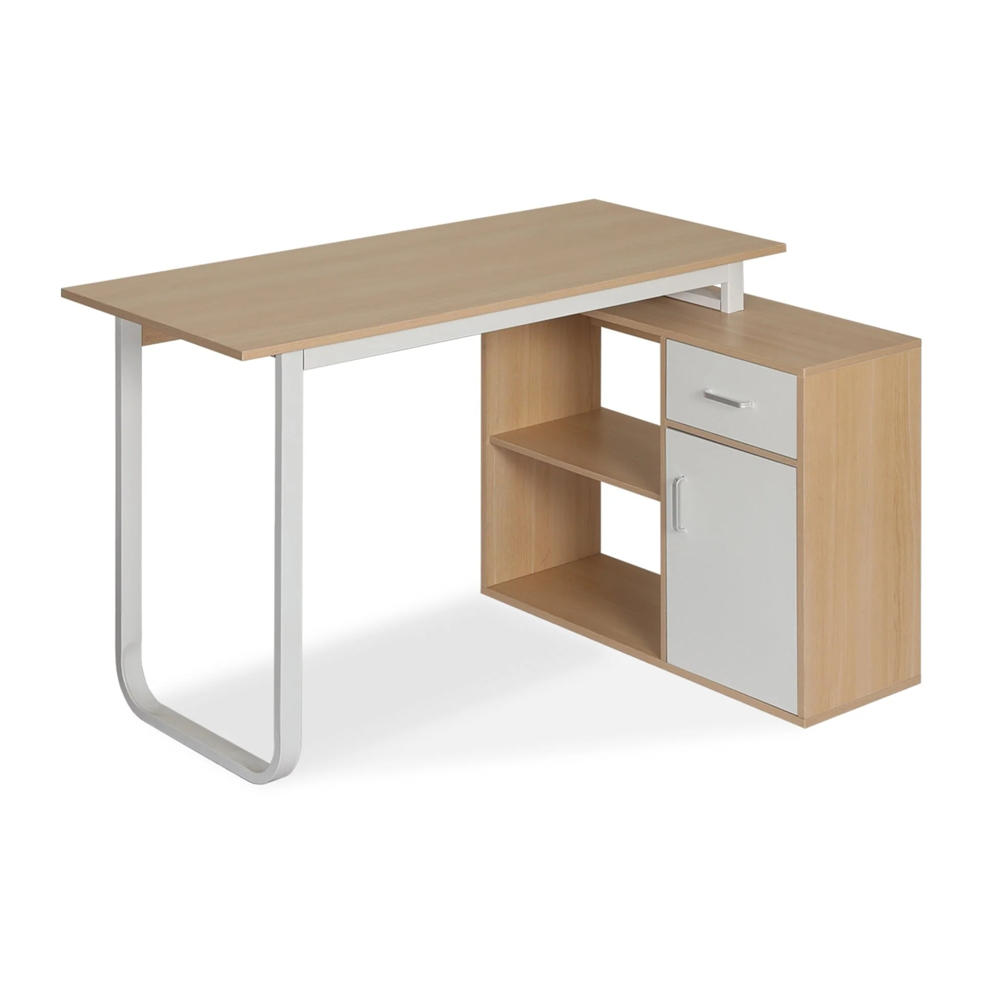 Yates 120cm Computer Desk with Right Cabinet - Oak - Image 10