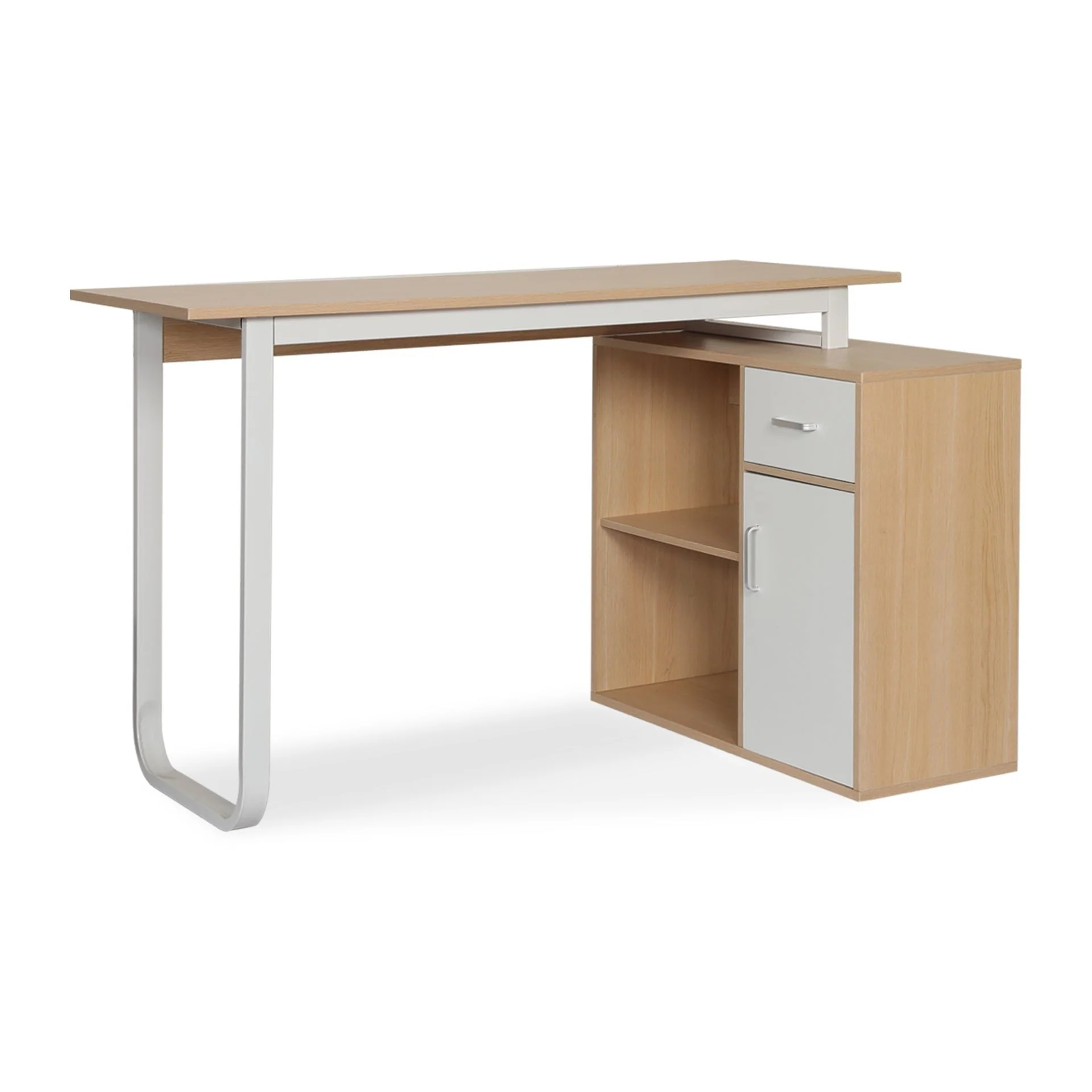 Yates 120cm Computer Desk with Right Cabinet - Oak - Image 8