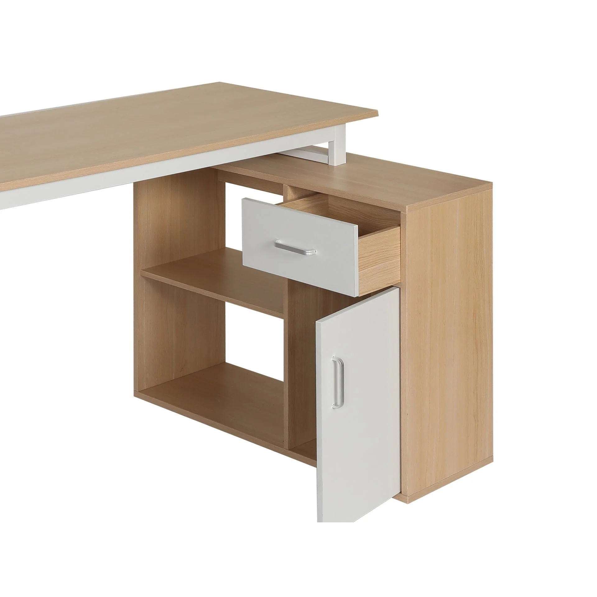 Yates 120cm Computer Desk with Right Cabinet - Oak - Image 9