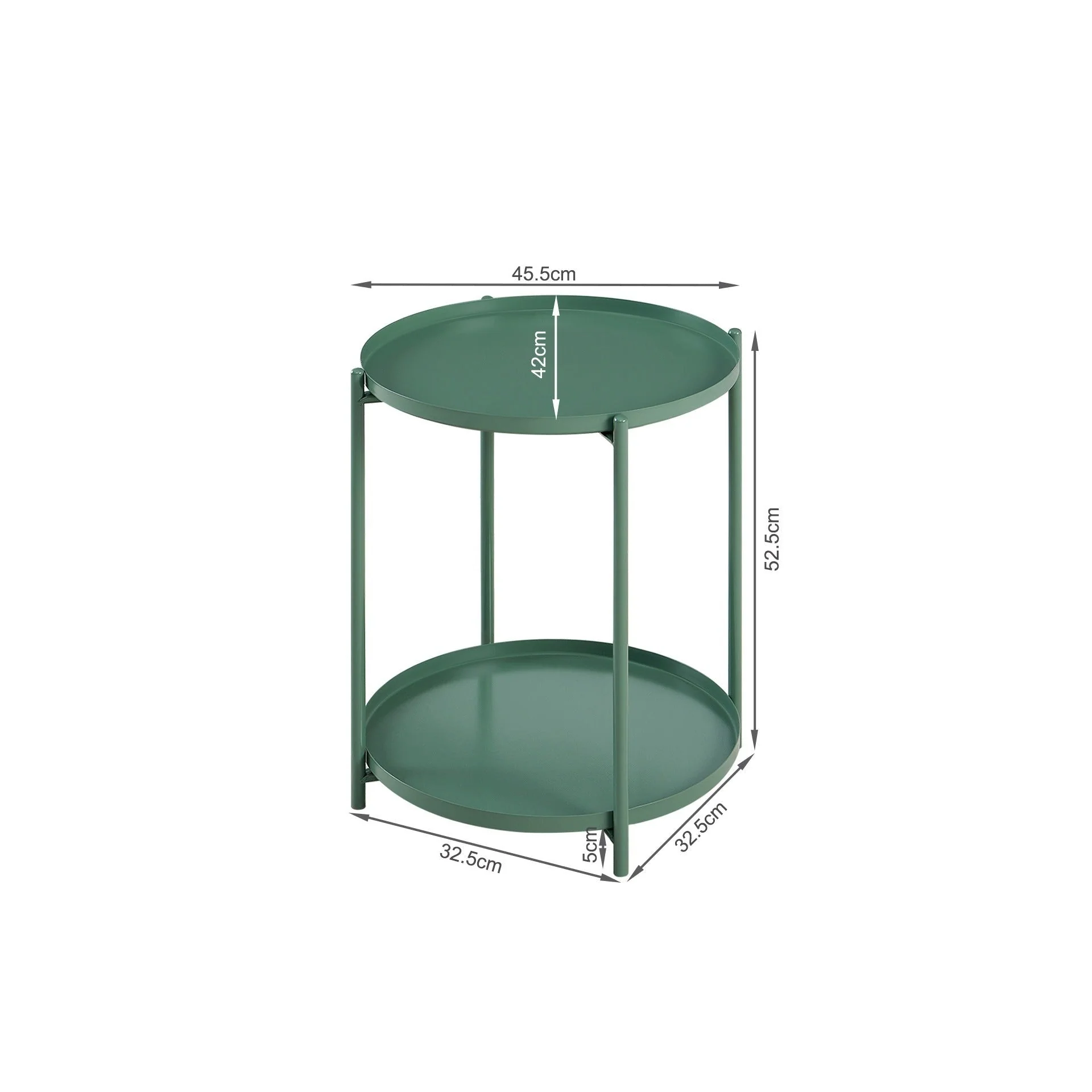 Zen Round Coffee Table with Shelf - Green - Image 10