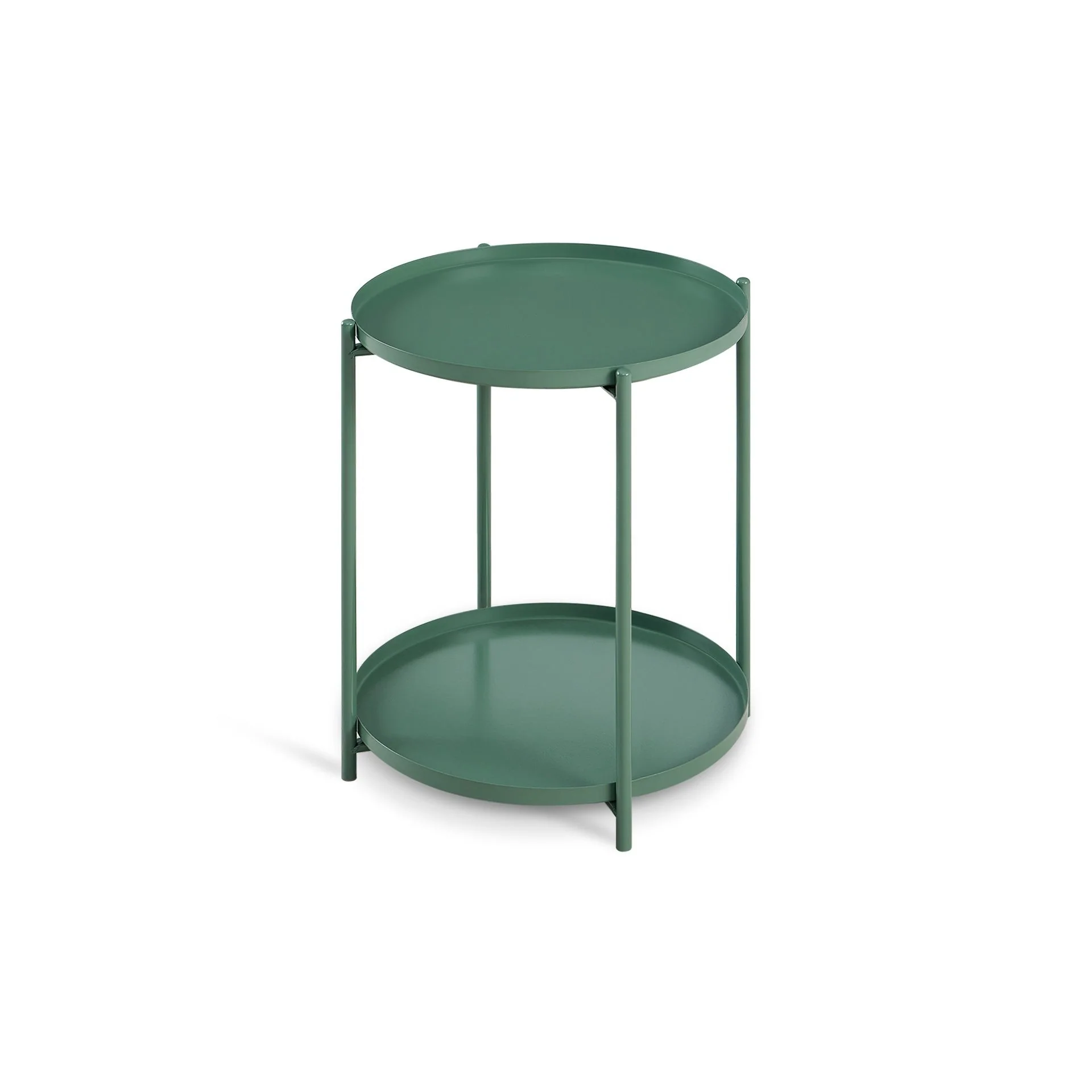 Zen Round Coffee Table with Shelf - Green - Image 7