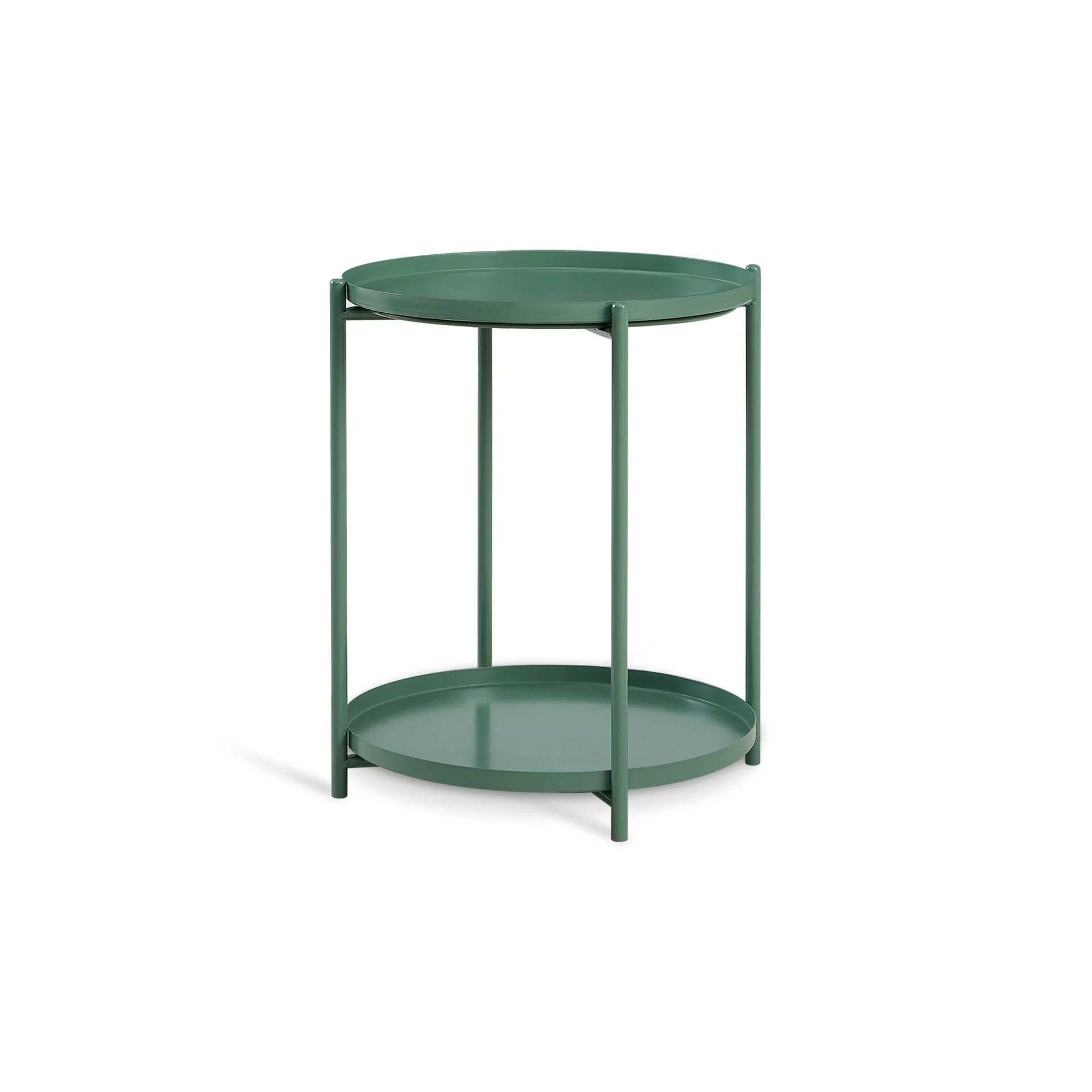Zen Round Coffee Table with Shelf - Green - Image 8