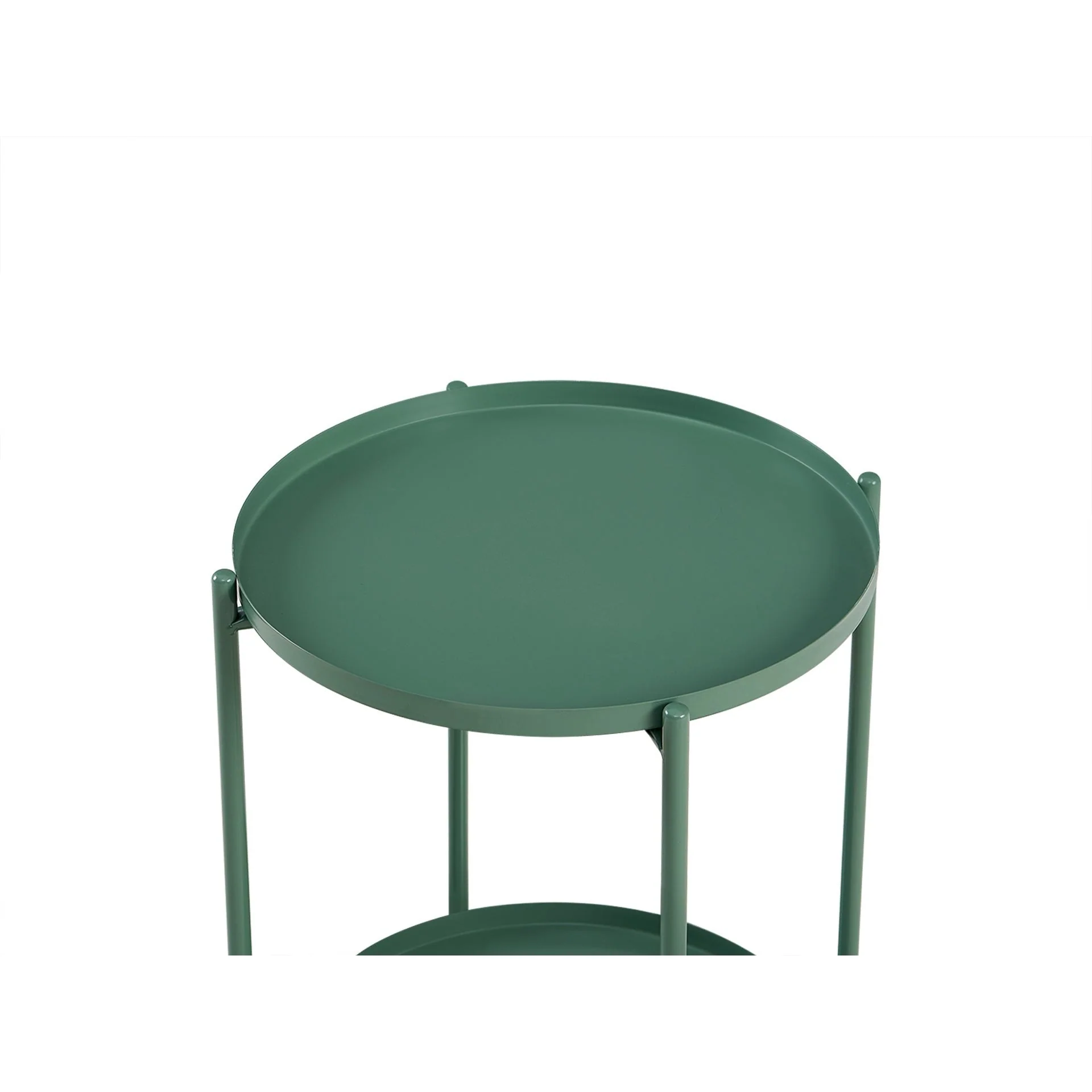 Zen Round Coffee Table with Shelf - Green - Image 9