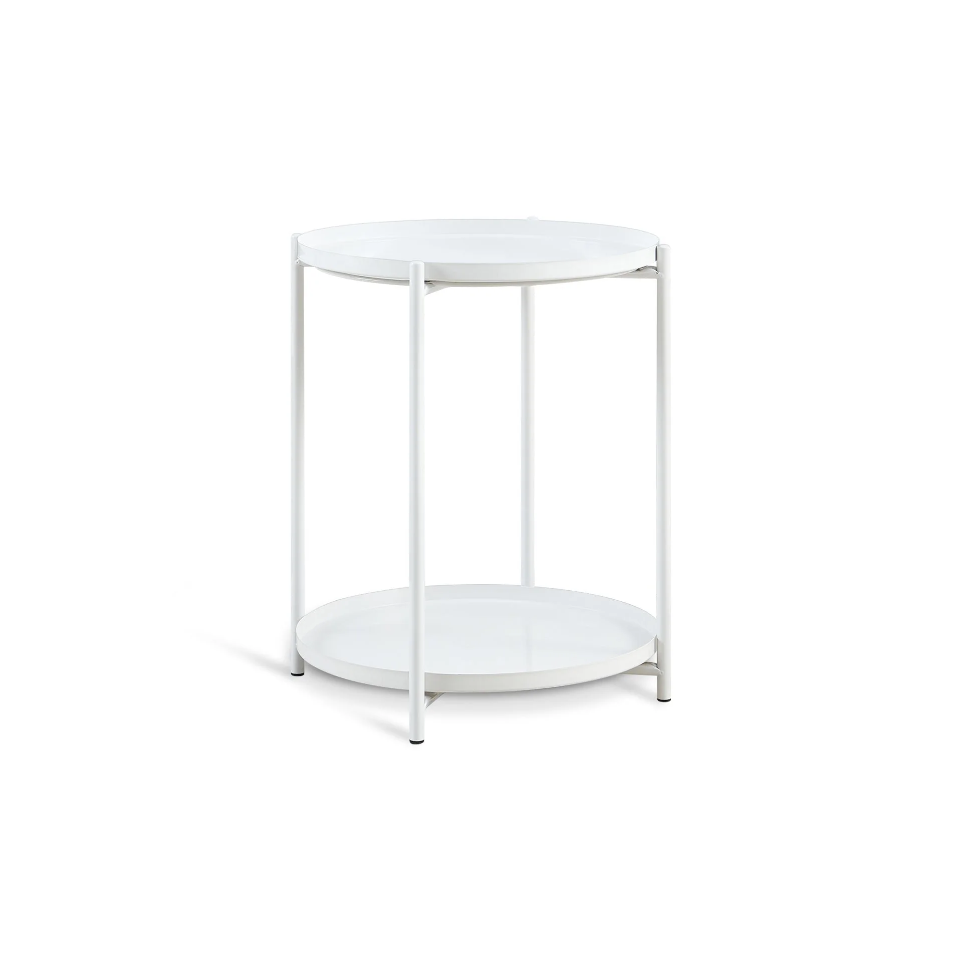 Zen Round Coffee Table with Shelf - White - Image 7
