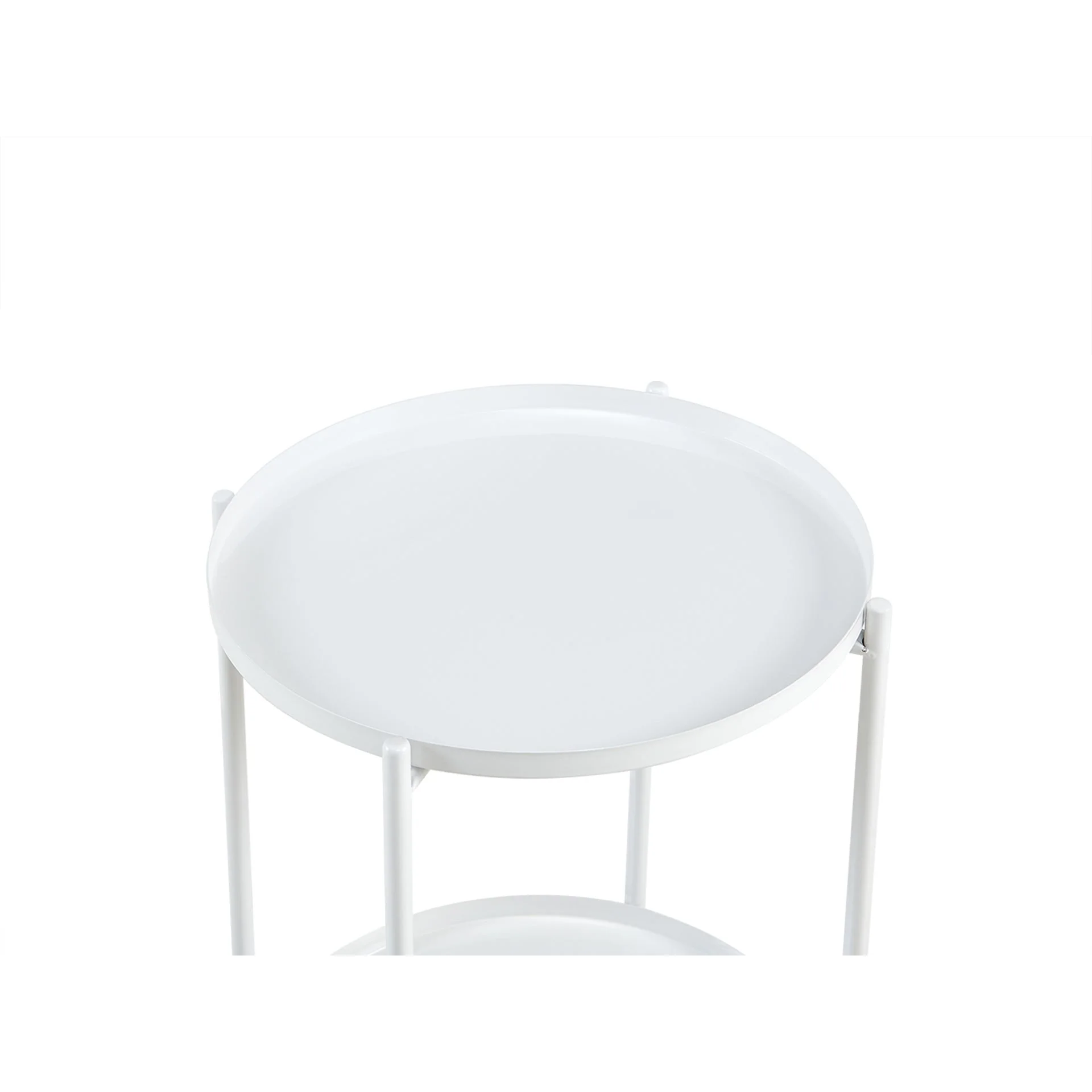 Zen Round Coffee Table with Shelf - White - Image 8