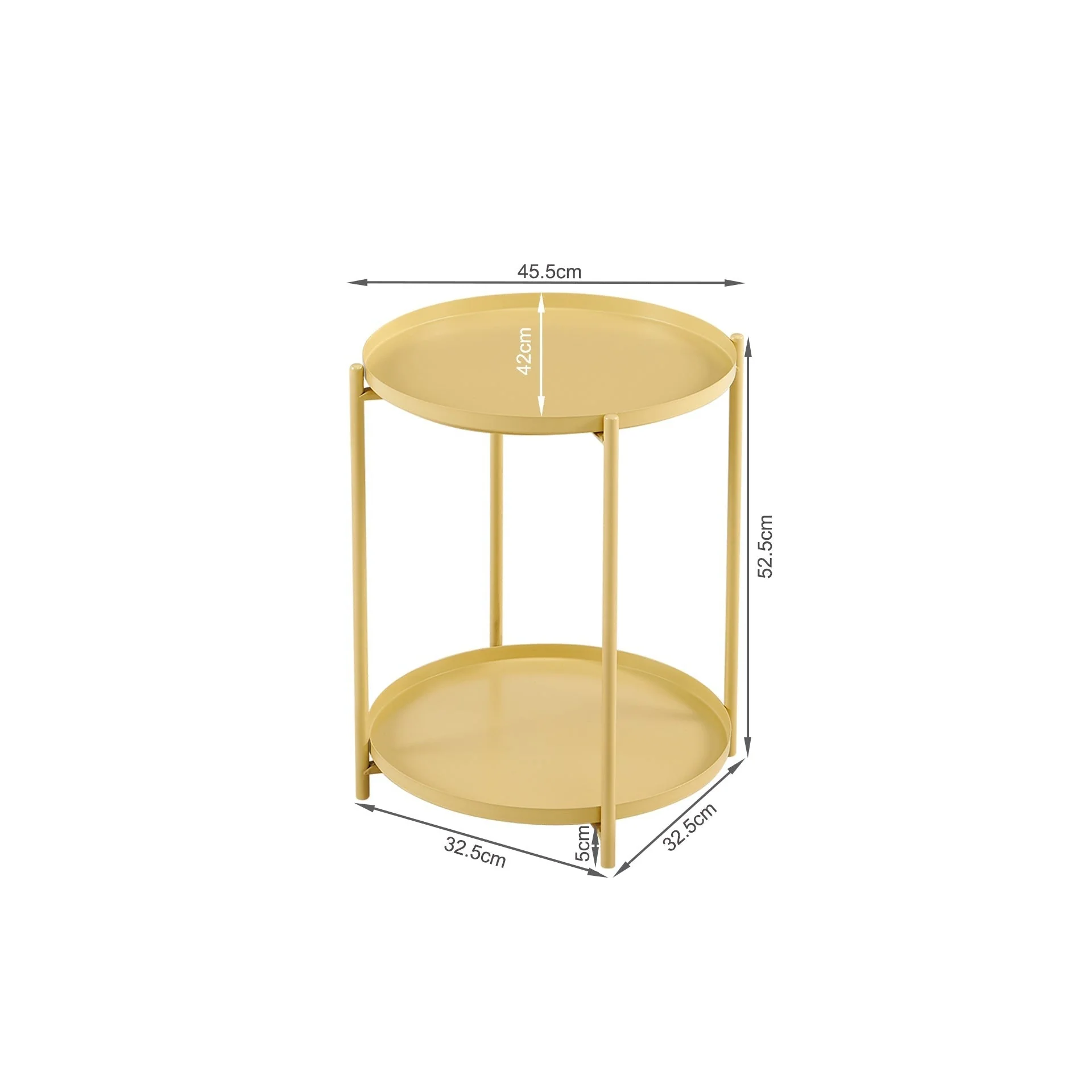 Zen Round Coffee Table with Shelf - Yellow - Image 10
