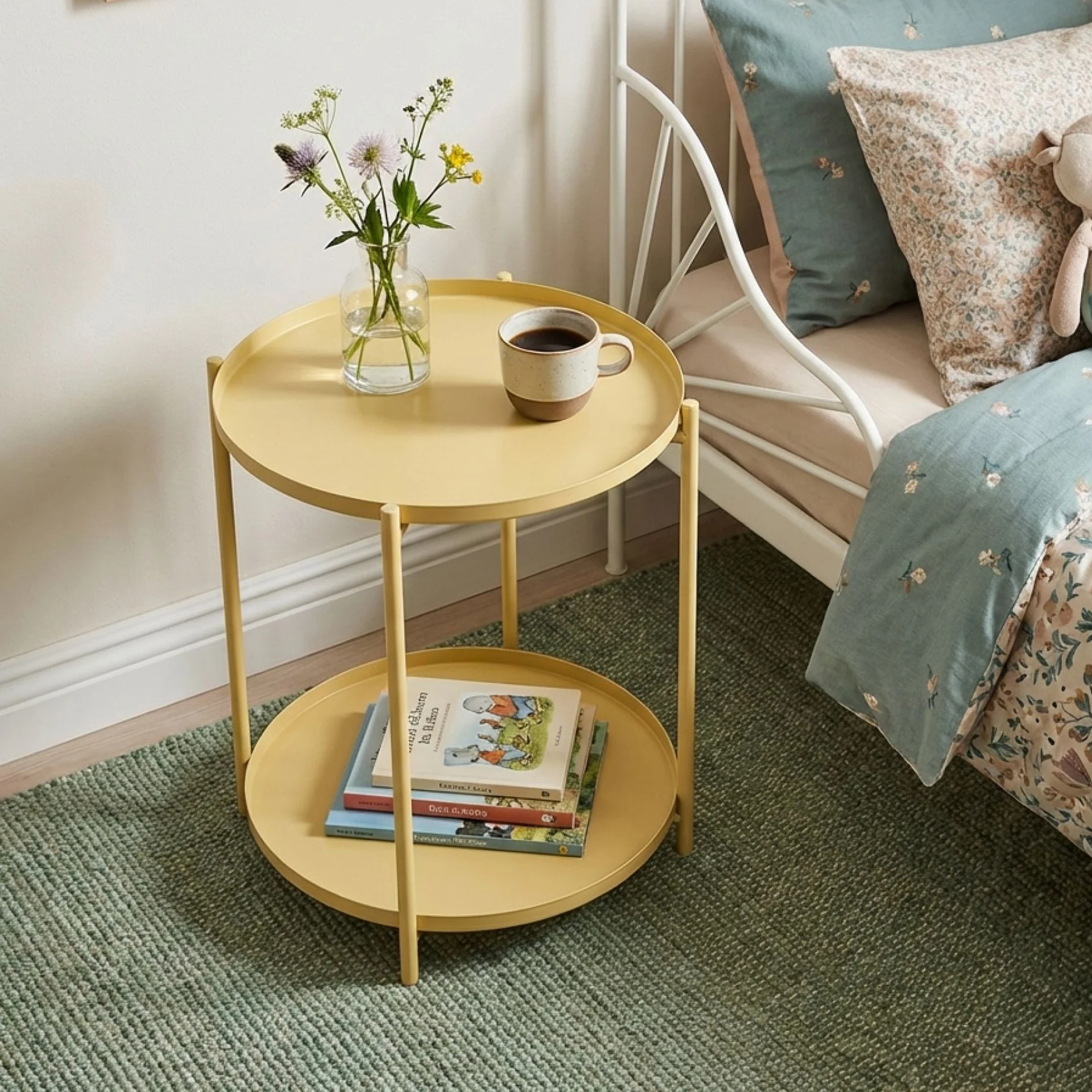 Zen Round Coffee Table with Shelf - Yellow - Image 2