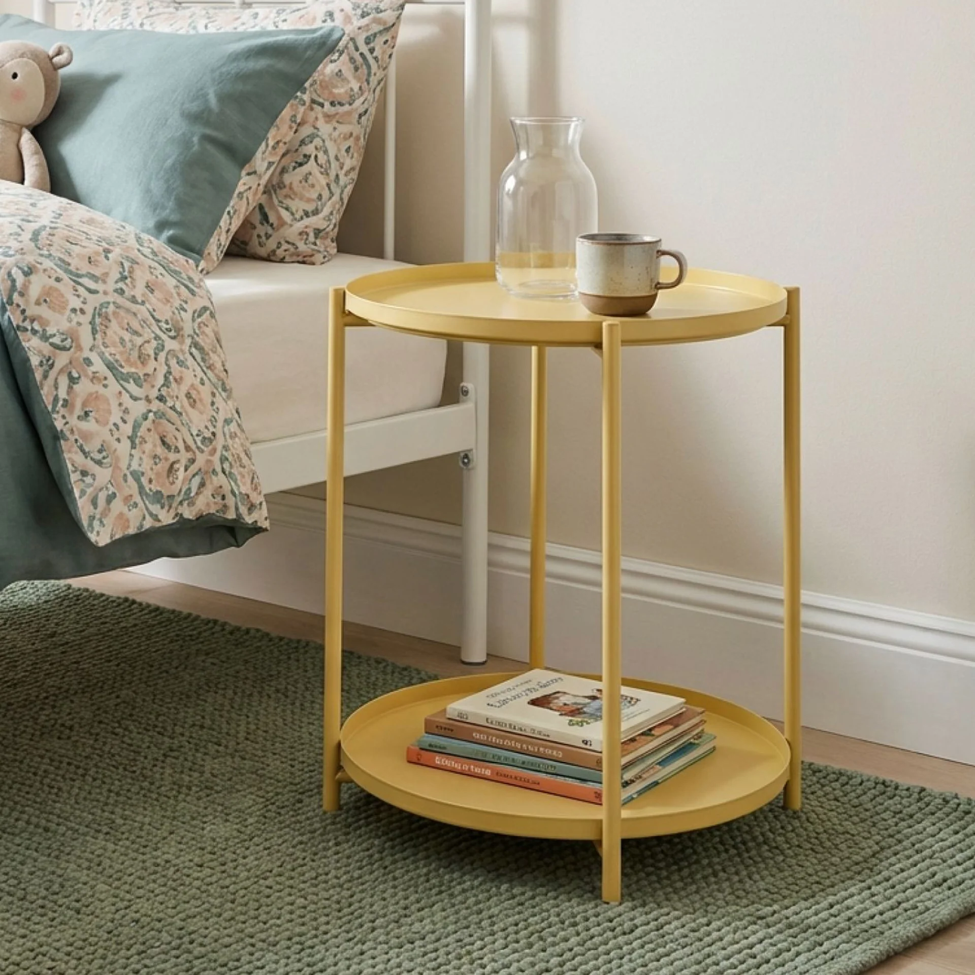 Zen Round Coffee Table with Shelf - Yellow - Image 6